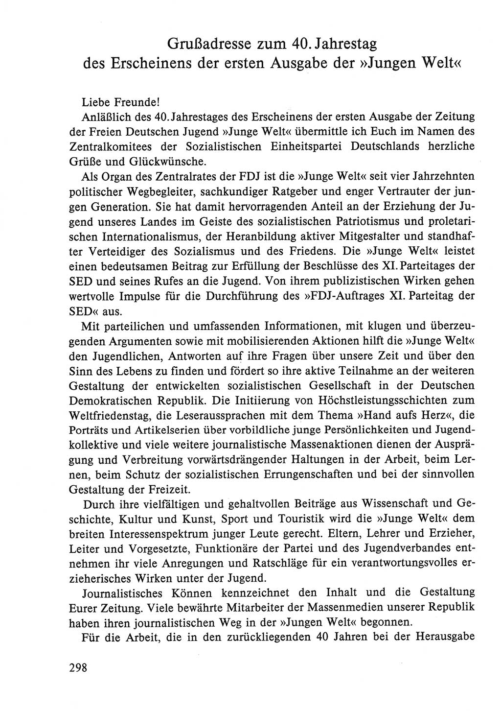 Dokumente der Sozialistischen Einheitspartei Deutschlands (SED) [Deutsche Demokratische Republik (DDR)] 1986-1987, Seite 298 (Dok. SED DDR 1986-1987, S. 298)