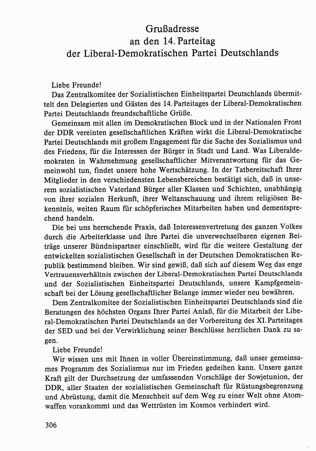 Dokumente der Sozialistischen Einheitspartei Deutschlands (SED) [Deutsche Demokratische Republik (DDR)] 1986-1987, Seite 306 (Dok. SED DDR 1986-1987, S. 306)