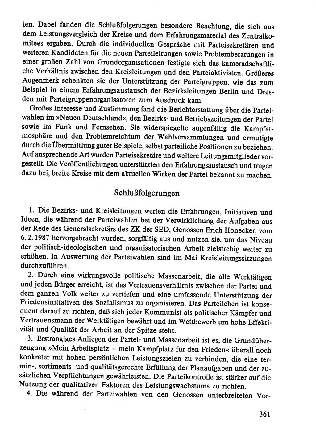 Dokumente der Sozialistischen Einheitspartei Deutschlands (SED) [Deutsche Demokratische Republik (DDR)] 1986-1987, Seite 361 (Dok. SED DDR 1986-1987, S. 361)