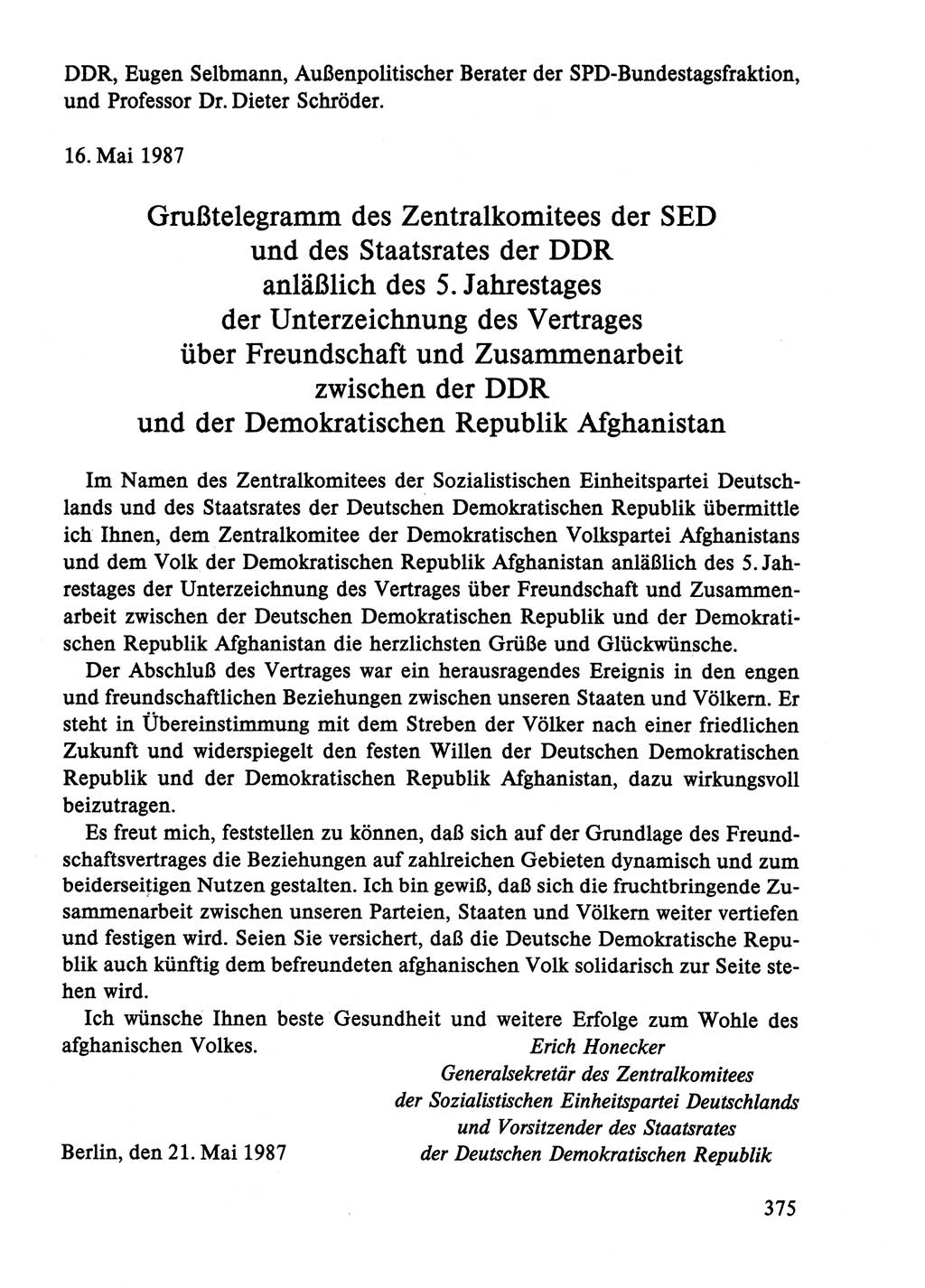 Dokumente der Sozialistischen Einheitspartei Deutschlands (SED) [Deutsche Demokratische Republik (DDR)] 1986-1987, Seite 375 (Dok. SED DDR 1986-1987, S. 375)