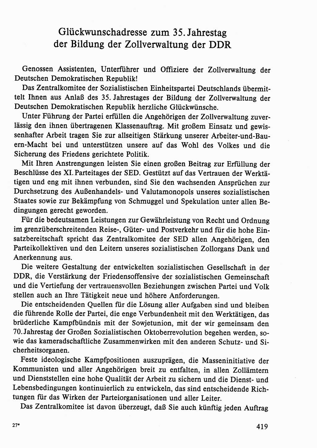 Dokumente der Sozialistischen Einheitspartei Deutschlands (SED) [Deutsche Demokratische Republik (DDR)] 1986-1987, Seite 419 (Dok. SED DDR 1986-1987, S. 419)