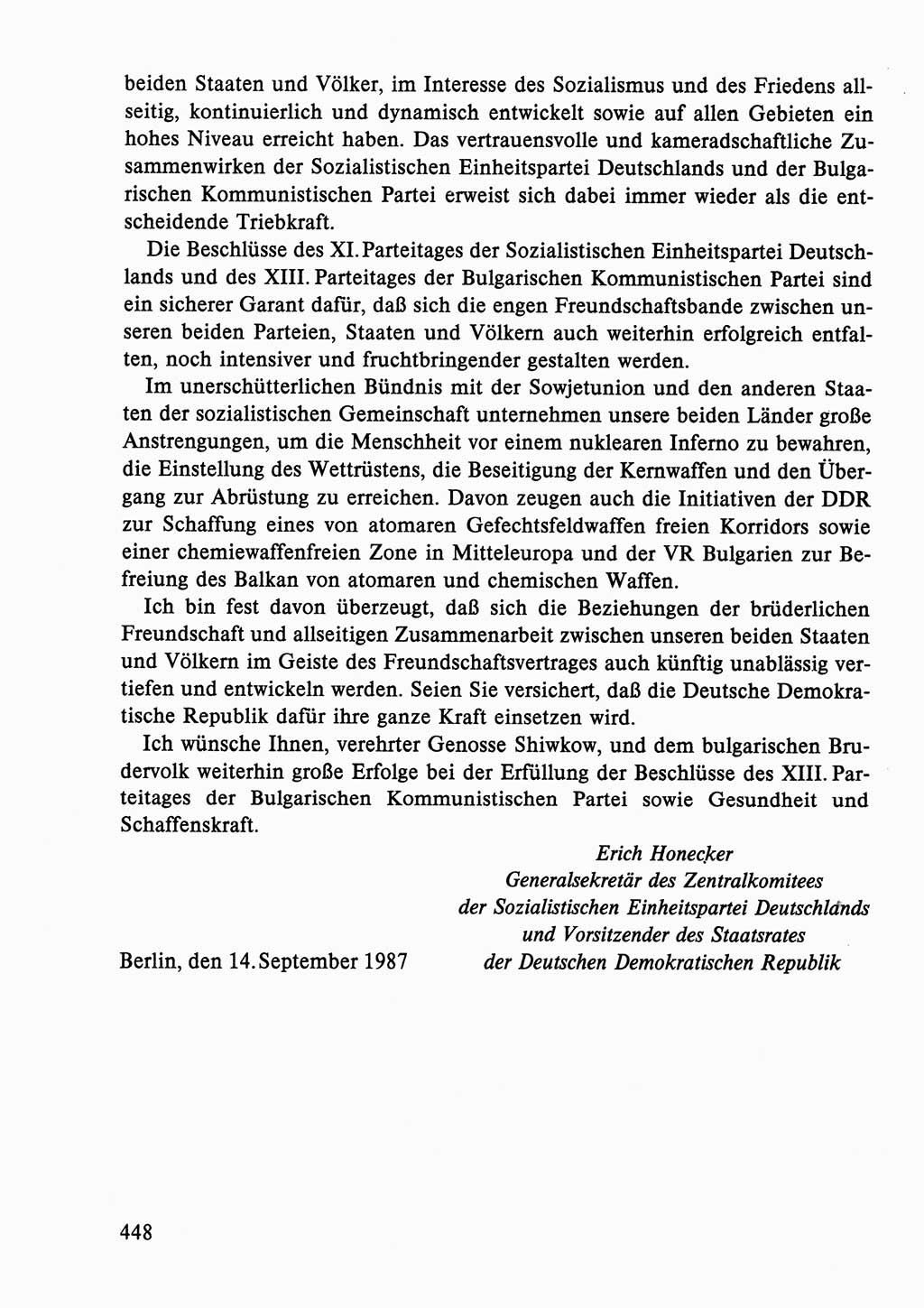 Dokumente der Sozialistischen Einheitspartei Deutschlands (SED) [Deutsche Demokratische Republik (DDR)] 1986-1987, Seite 448 (Dok. SED DDR 1986-1987, S. 448)