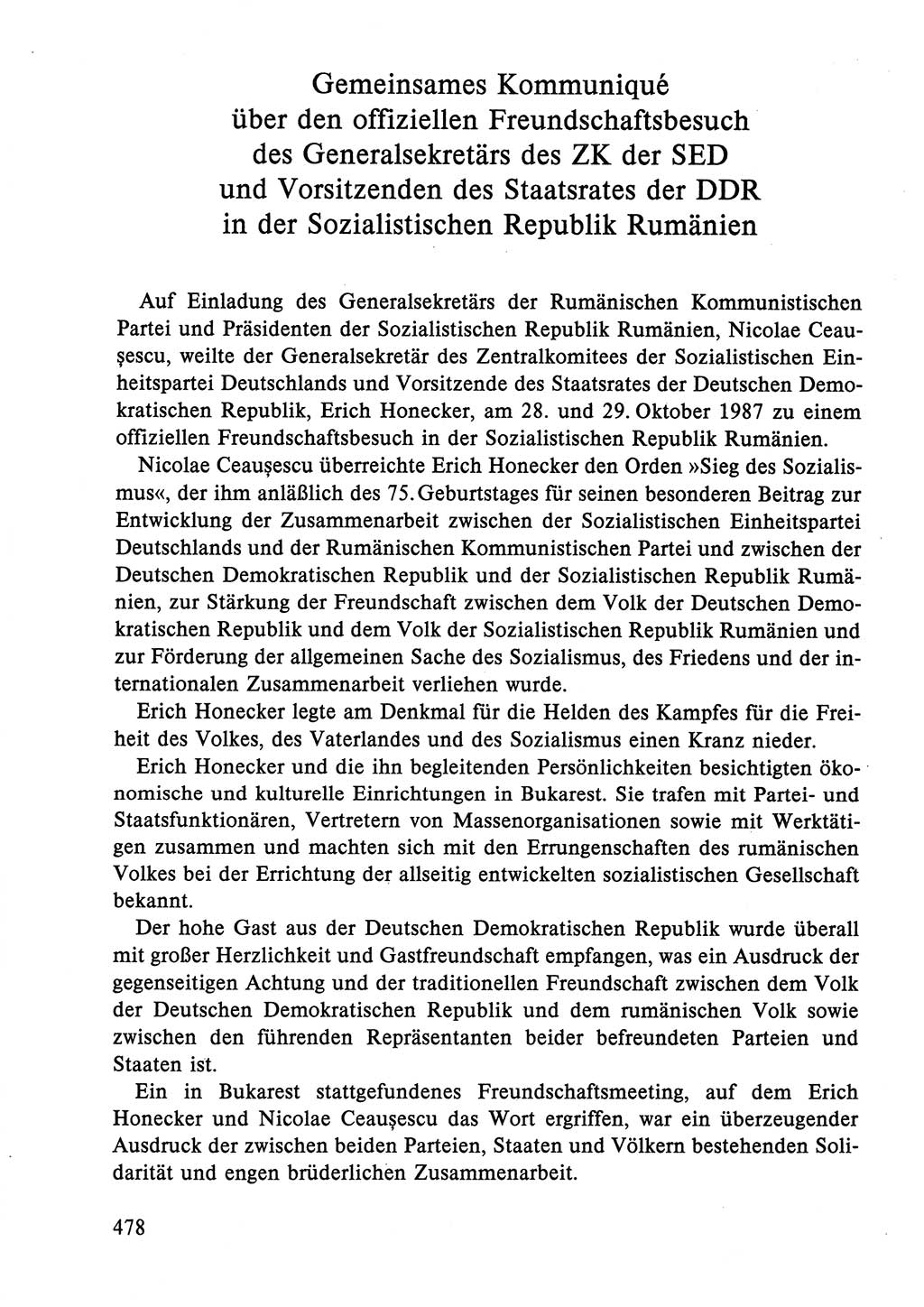 Dokumente der Sozialistischen Einheitspartei Deutschlands (SED) [Deutsche Demokratische Republik (DDR)] 1986-1987, Seite 478 (Dok. SED DDR 1986-1987, S. 478)