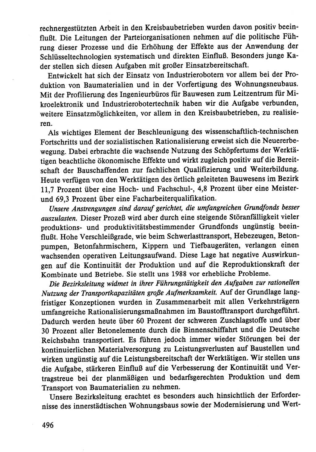 Dokumente der Sozialistischen Einheitspartei Deutschlands (SED) [Deutsche Demokratische Republik (DDR)] 1986-1987, Seite 496 (Dok. SED DDR 1986-1987, S. 496)