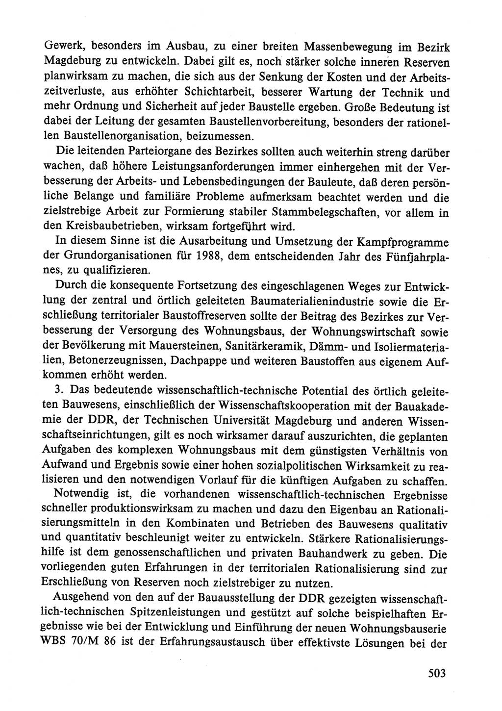 Dokumente der Sozialistischen Einheitspartei Deutschlands (SED) [Deutsche Demokratische Republik (DDR)] 1986-1987, Seite 503 (Dok. SED DDR 1986-1987, S. 503)