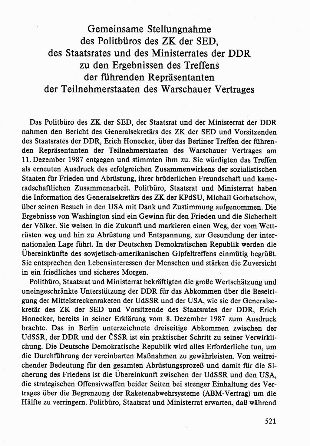 Dokumente der Sozialistischen Einheitspartei Deutschlands (SED) [Deutsche Demokratische Republik (DDR)] 1986-1987, Seite 521 (Dok. SED DDR 1986-1987, S. 521)