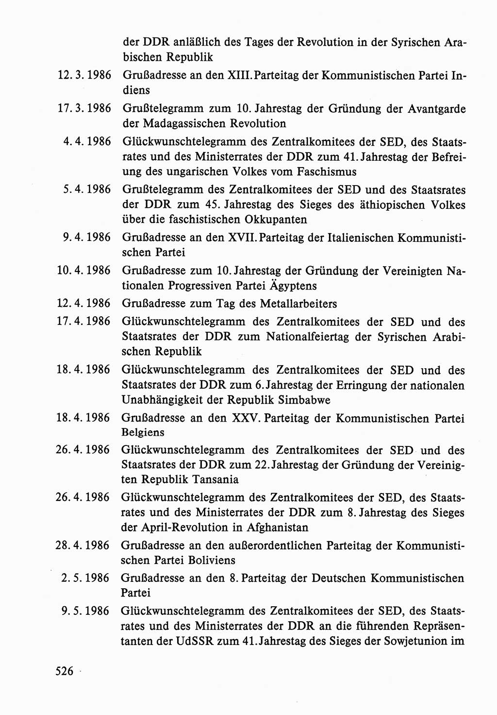 Dokumente der Sozialistischen Einheitspartei Deutschlands (SED) [Deutsche Demokratische Republik (DDR)] 1986-1987, Seite 526 (Dok. SED DDR 1986-1987, S. 526)