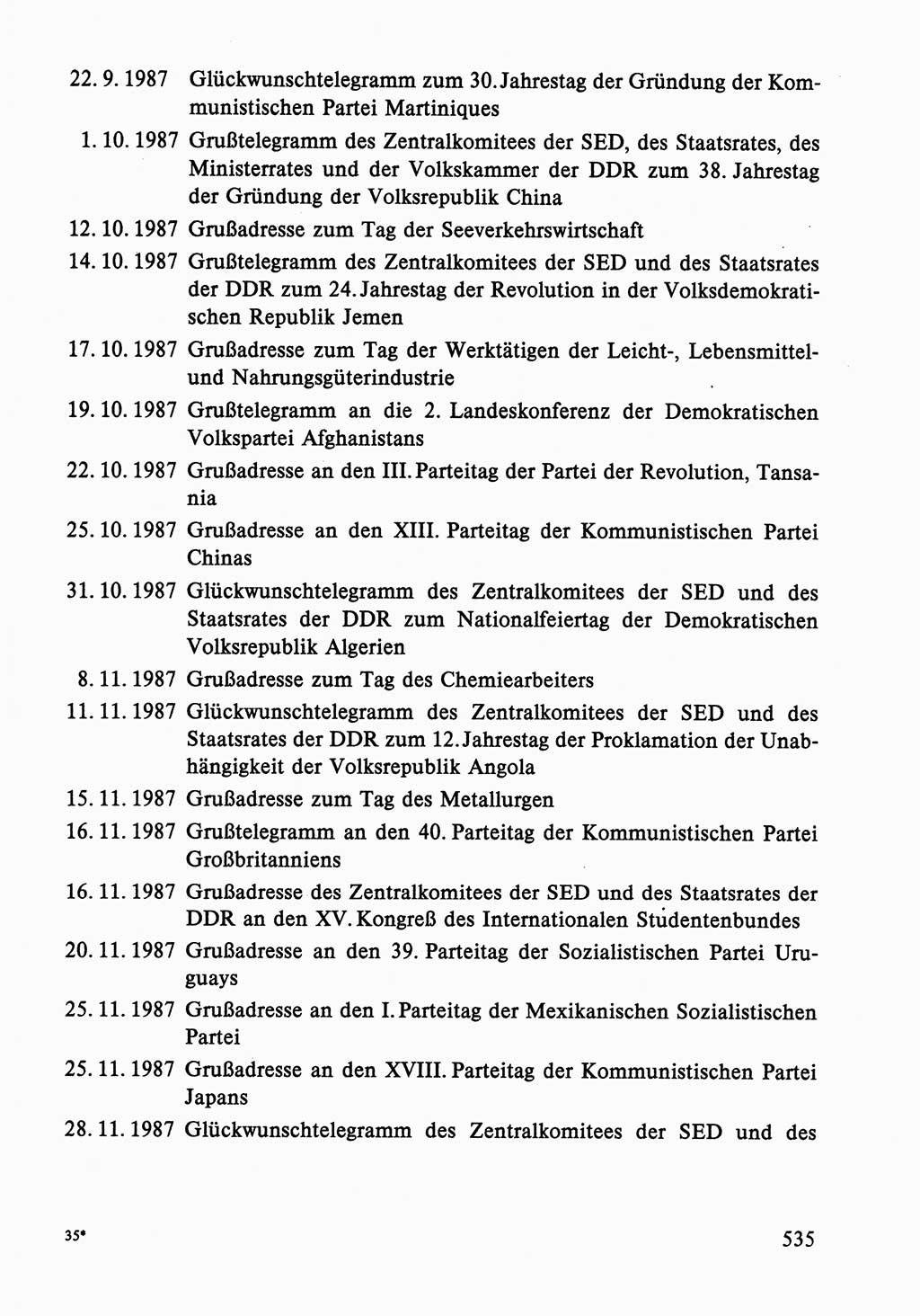 Dokumente der Sozialistischen Einheitspartei Deutschlands (SED) [Deutsche Demokratische Republik (DDR)] 1986-1987, Seite 535 (Dok. SED DDR 1986-1987, S. 535)