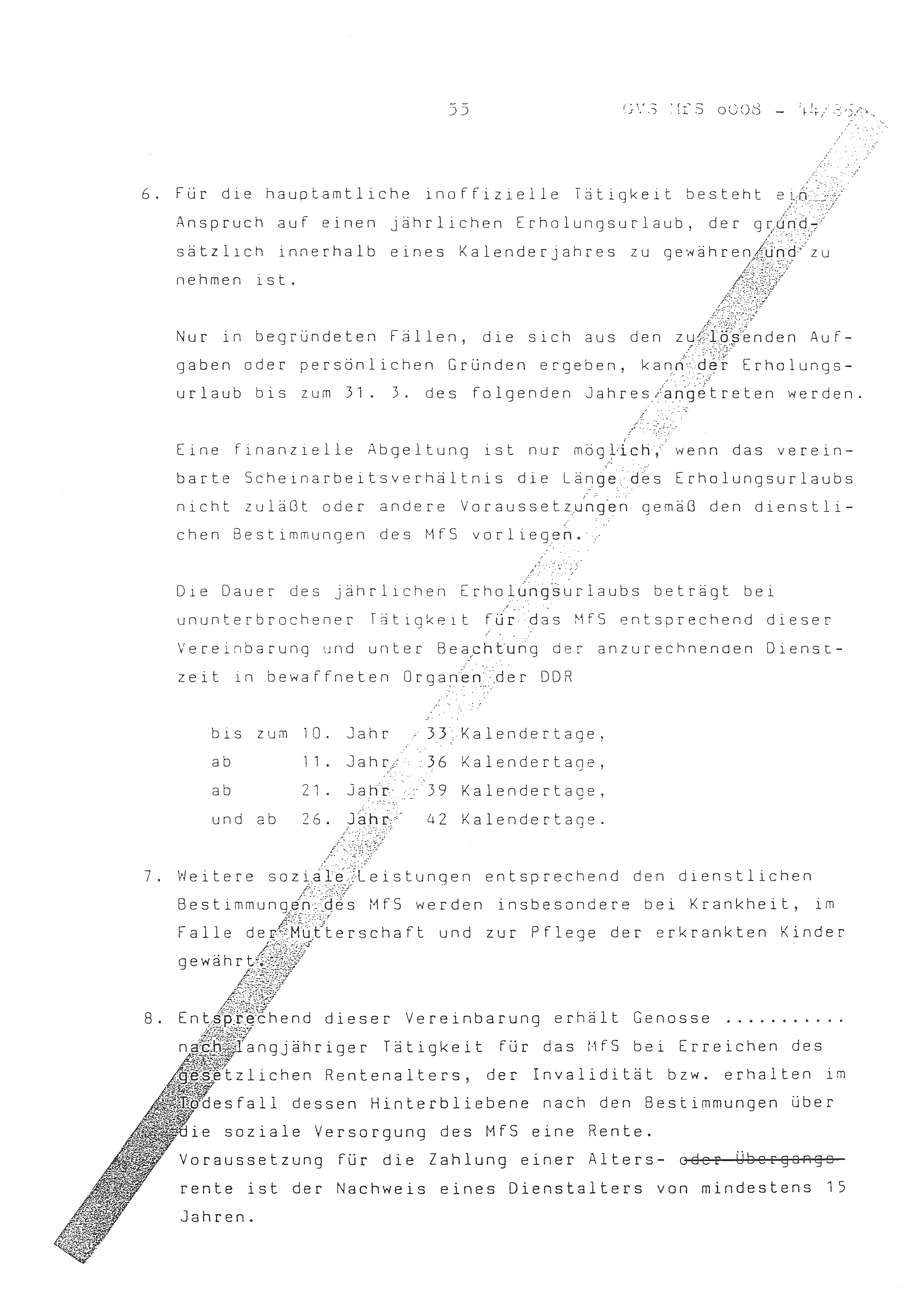 2. Durchführungsbestimmung zur Richtlinie 1/79 über die Arbeit mit hauptamtlichen Mitarbeitern des MfS (HIM), Deutsche Demokratische Republik (DDR), Ministerium für Staatssicherheit (MfS), Der Minister (Mielke), Geheime Verschlußsache (GVS) ooo8-44/86, Berlin 1986, Seite 55 (2. DB RL 1/79 DDR MfS Min. GVS ooo8-44/86 1986, S. 55)