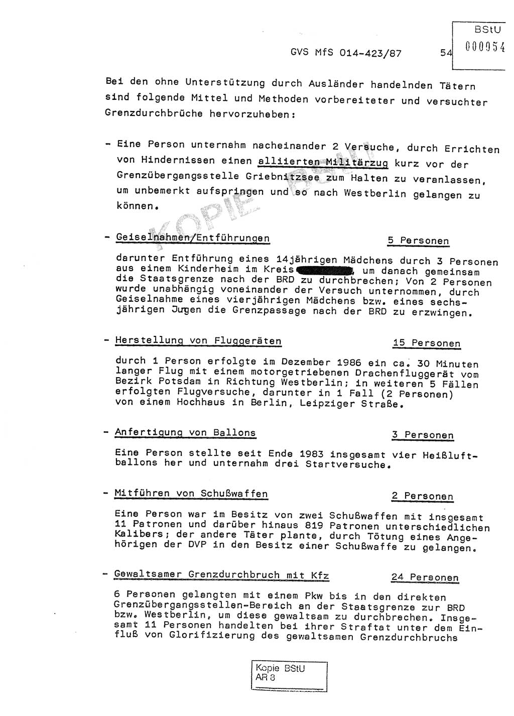 Jahresbericht der Hauptabteilung (HA) Ⅸ 1986, Einschätzung der Wirksamkeit der Untersuchungsarbeit im Jahre 1986, Ministerium für Staatssicherheit (MfS) der Deutschen Demokratischen Republik (DDR), Hauptabteilung Ⅸ, Geheime Verschlußsache (GVS) o014-423/87, Berlin 1987, Seite 54 (Einsch. MfS DDR HA Ⅸ GVS o014-423/87 1986, S. 54)