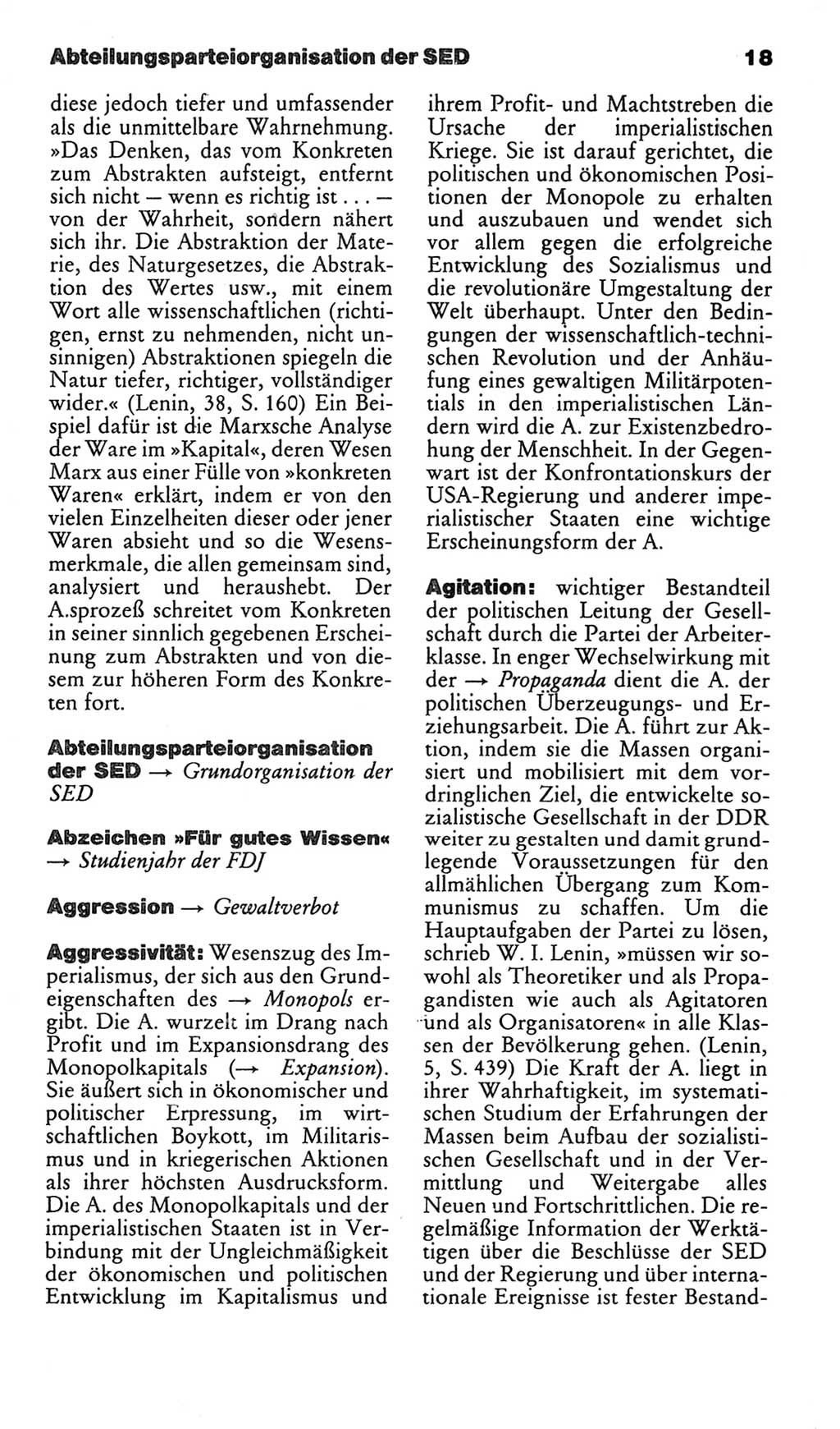 Kleines politisches Wörterbuch [Deutsche Demokratische Republik (DDR)] 1986, Seite 18 (Kl. pol. Wb. DDR 1986, S. 18)
