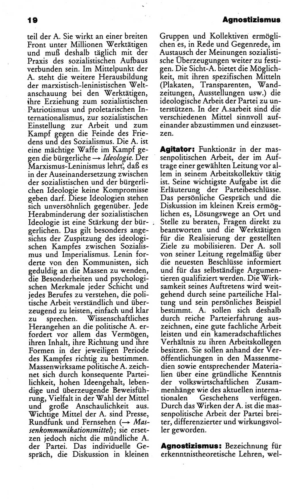Kleines politisches Wörterbuch [Deutsche Demokratische Republik (DDR)] 1986, Seite 19 (Kl. pol. Wb. DDR 1986, S. 19)