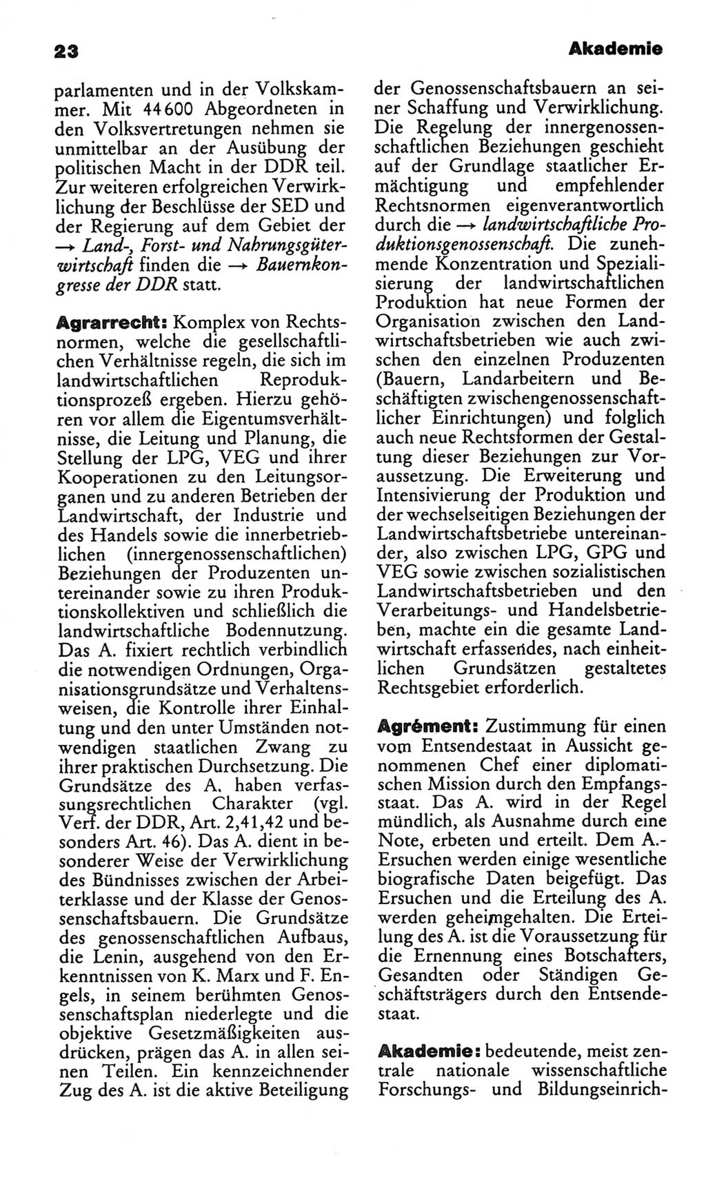 Kleines politisches Wörterbuch [Deutsche Demokratische Republik (DDR)] 1986, Seite 23 (Kl. pol. Wb. DDR 1986, S. 23)