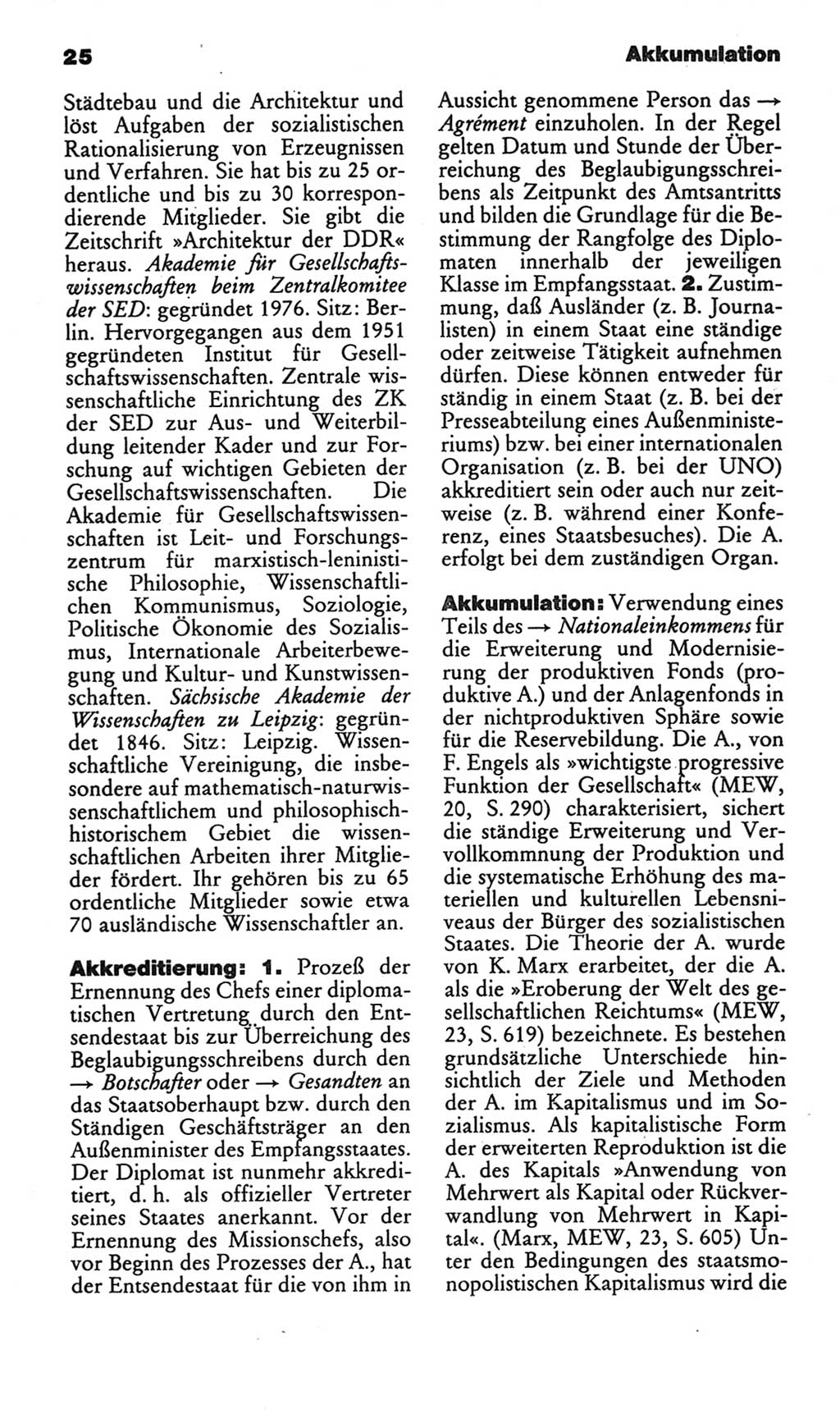 Kleines politisches Wörterbuch [Deutsche Demokratische Republik (DDR)] 1986, Seite 25 (Kl. pol. Wb. DDR 1986, S. 25)