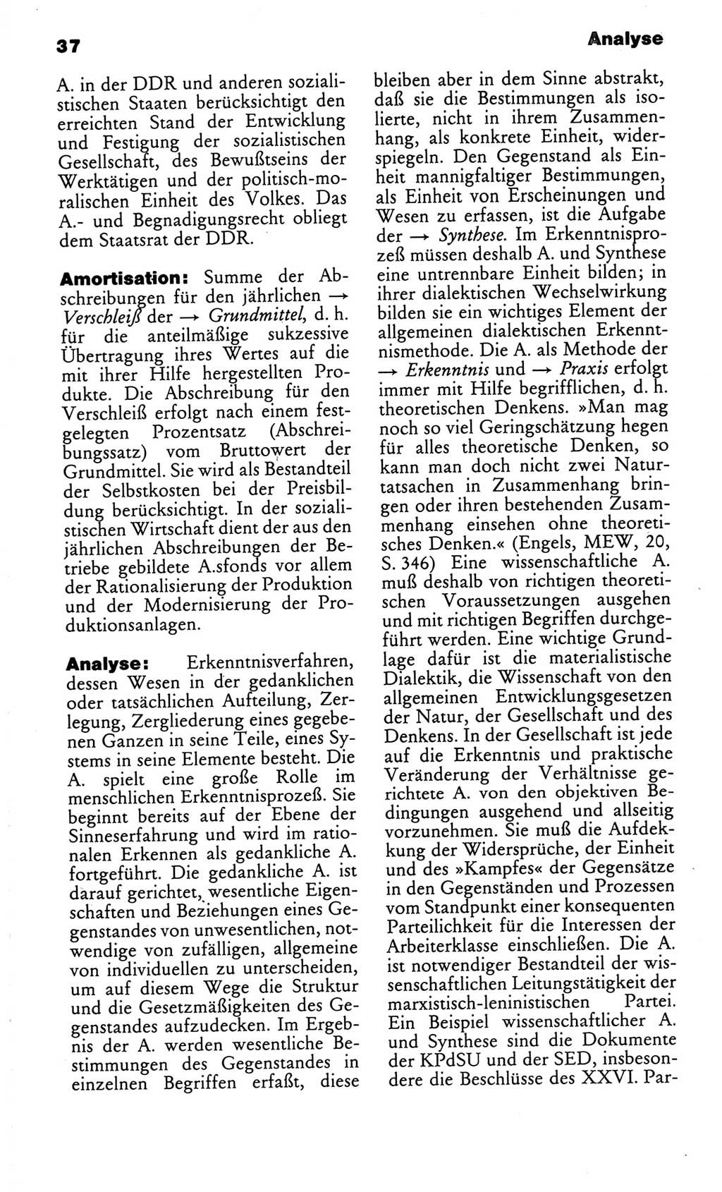 Kleines politisches Wörterbuch [Deutsche Demokratische Republik (DDR)] 1986, Seite 37 (Kl. pol. Wb. DDR 1986, S. 37)