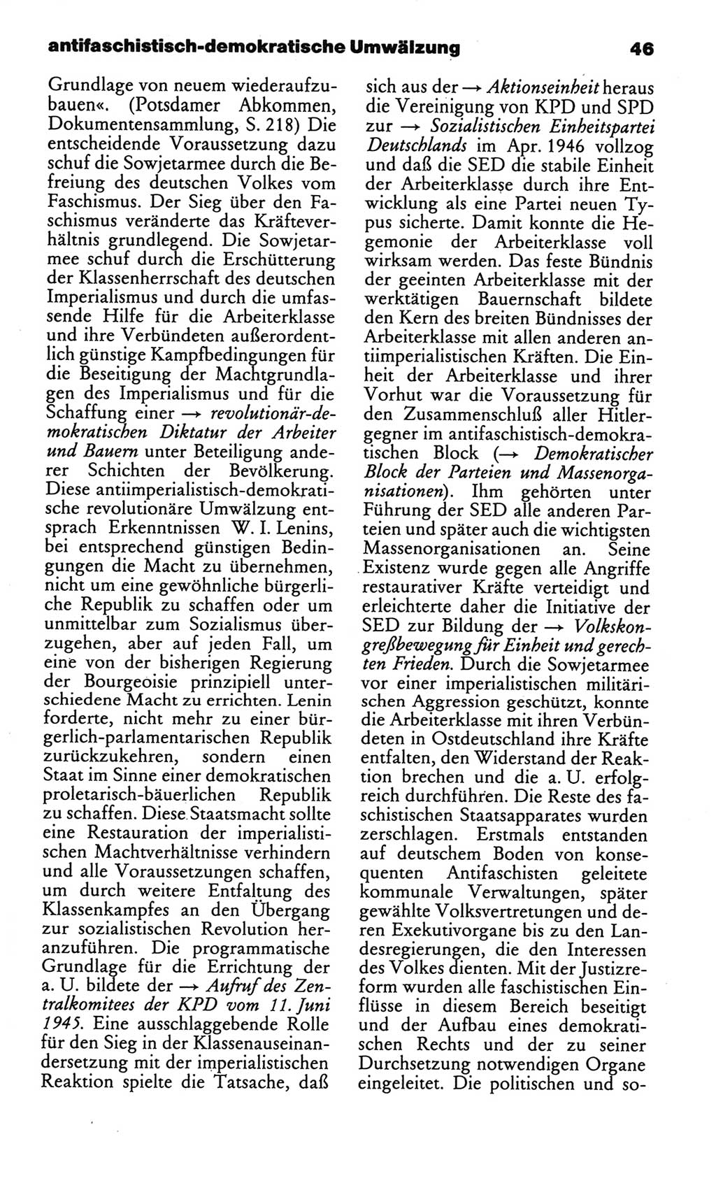 Kleines politisches Wörterbuch [Deutsche Demokratische Republik (DDR)] 1986, Seite 46 (Kl. pol. Wb. DDR 1986, S. 46)