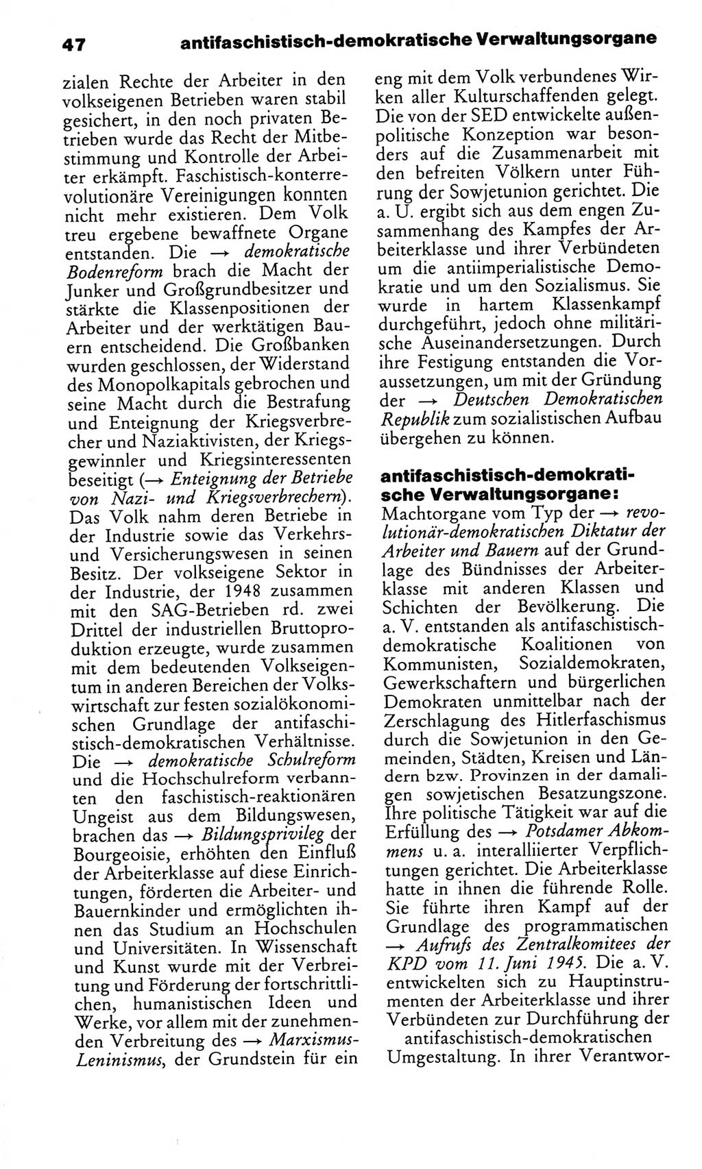 Kleines politisches Wörterbuch [Deutsche Demokratische Republik (DDR)] 1986, Seite 47 (Kl. pol. Wb. DDR 1986, S. 47)
