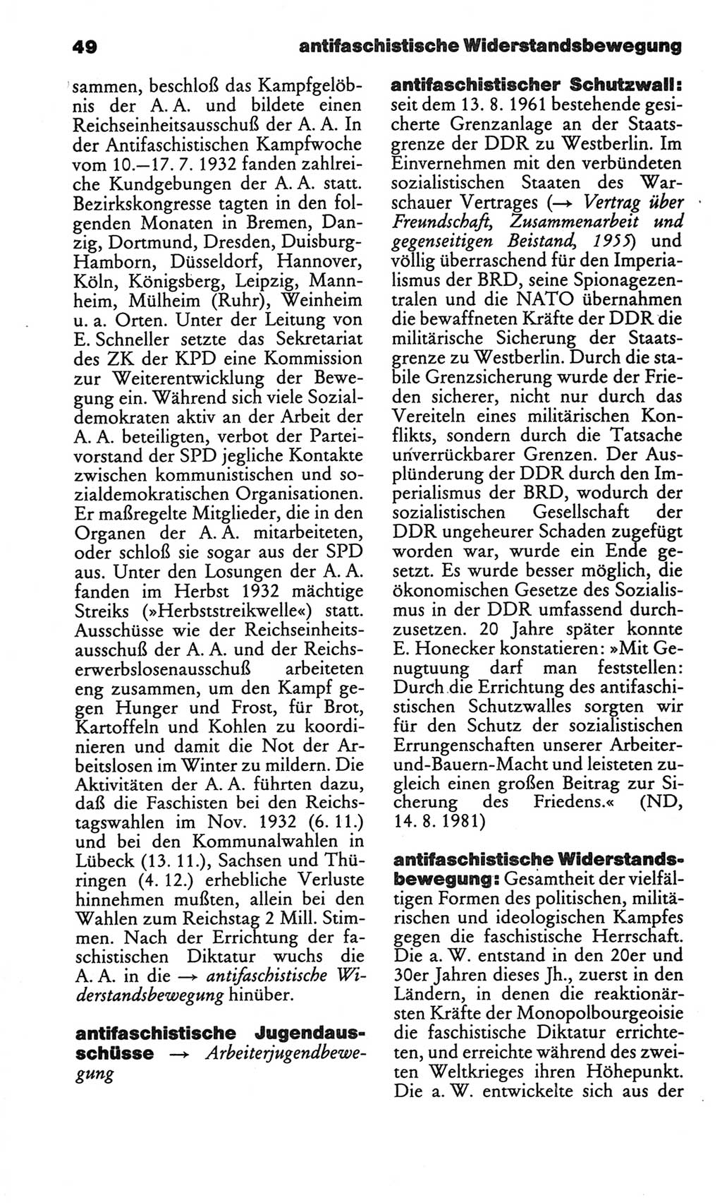 Kleines politisches Wörterbuch [Deutsche Demokratische Republik (DDR)] 1986, Seite 49 (Kl. pol. Wb. DDR 1986, S. 49)