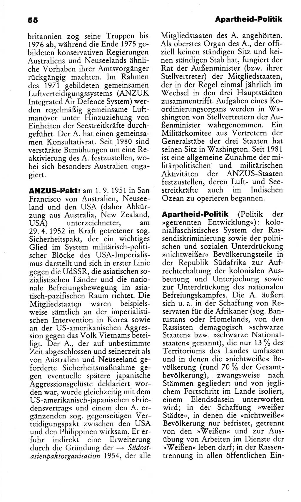 Kleines politisches Wörterbuch [Deutsche Demokratische Republik (DDR)] 1986, Seite 55 (Kl. pol. Wb. DDR 1986, S. 55)