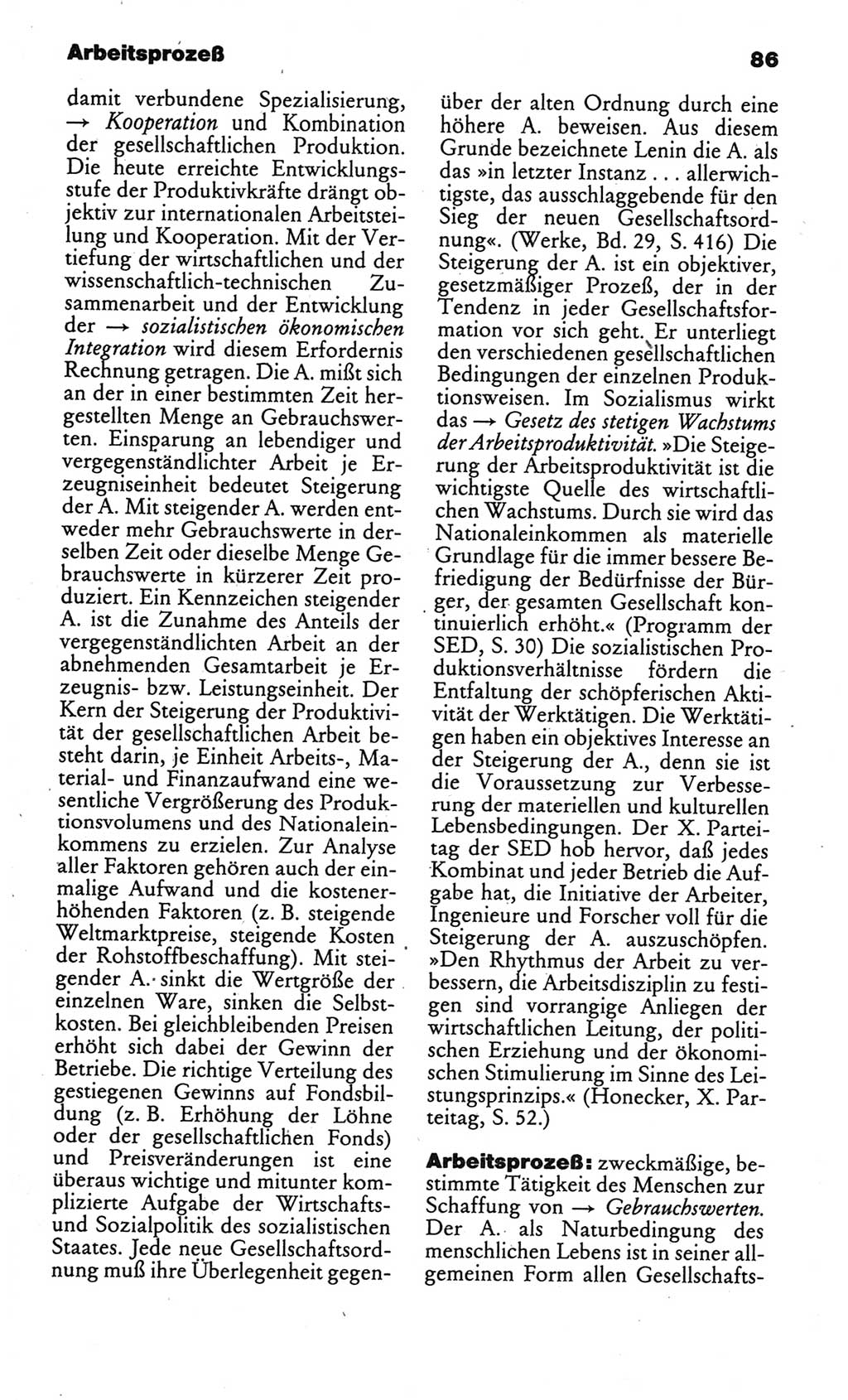 Kleines politisches Wörterbuch [Deutsche Demokratische Republik (DDR)] 1986, Seite 86 (Kl. pol. Wb. DDR 1986, S. 86)