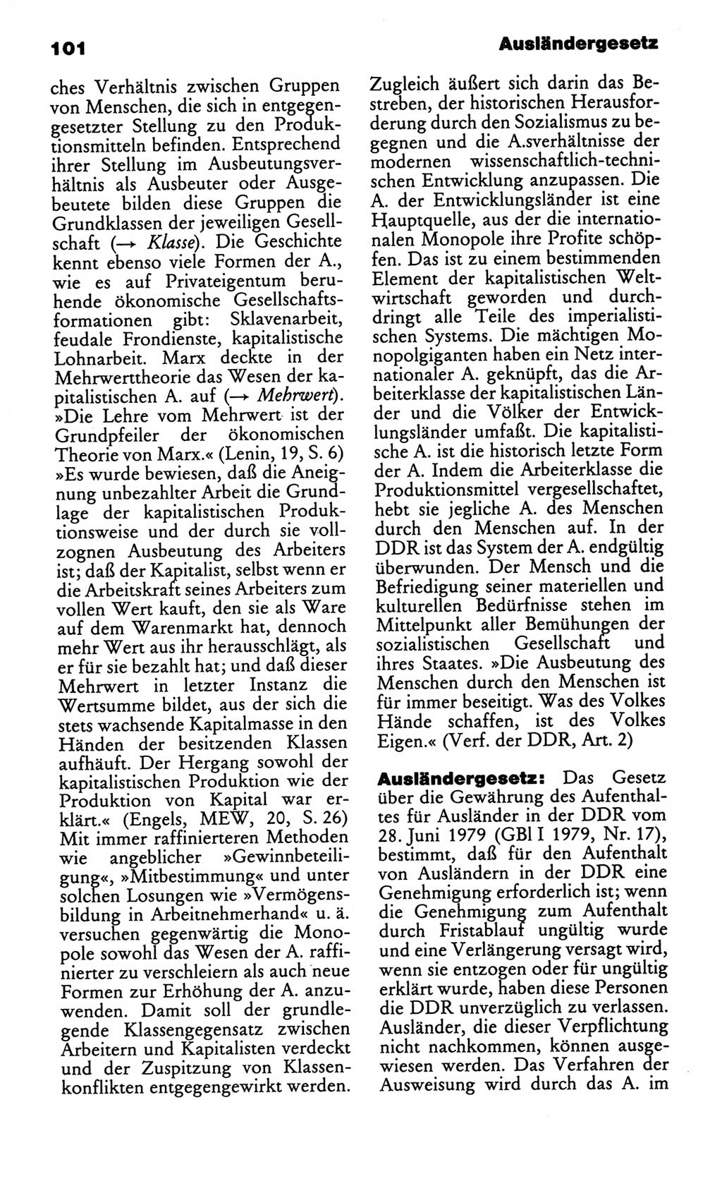 Kleines politisches Wörterbuch [Deutsche Demokratische Republik (DDR)] 1986, Seite 101 (Kl. pol. Wb. DDR 1986, S. 101)