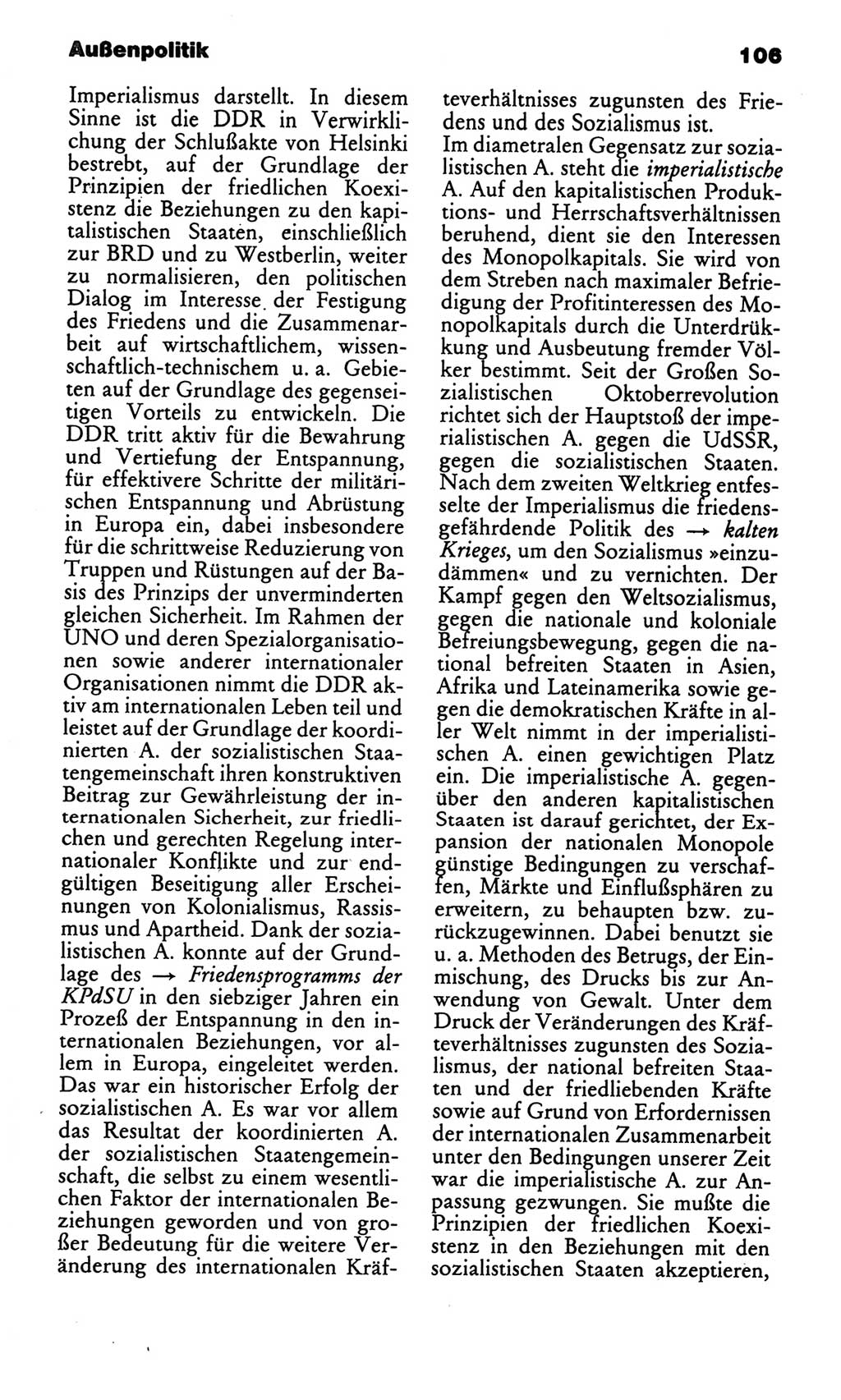 Kleines politisches Wörterbuch [Deutsche Demokratische Republik (DDR)] 1986, Seite 106 (Kl. pol. Wb. DDR 1986, S. 106)