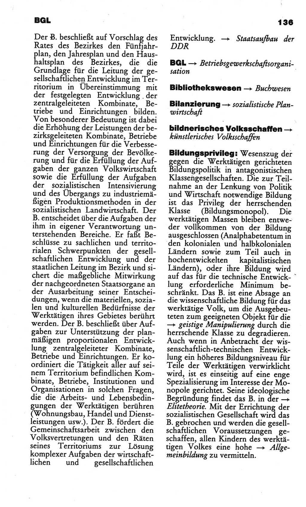 Kleines politisches Wörterbuch [Deutsche Demokratische Republik (DDR)] 1986, Seite 136 (Kl. pol. Wb. DDR 1986, S. 136)