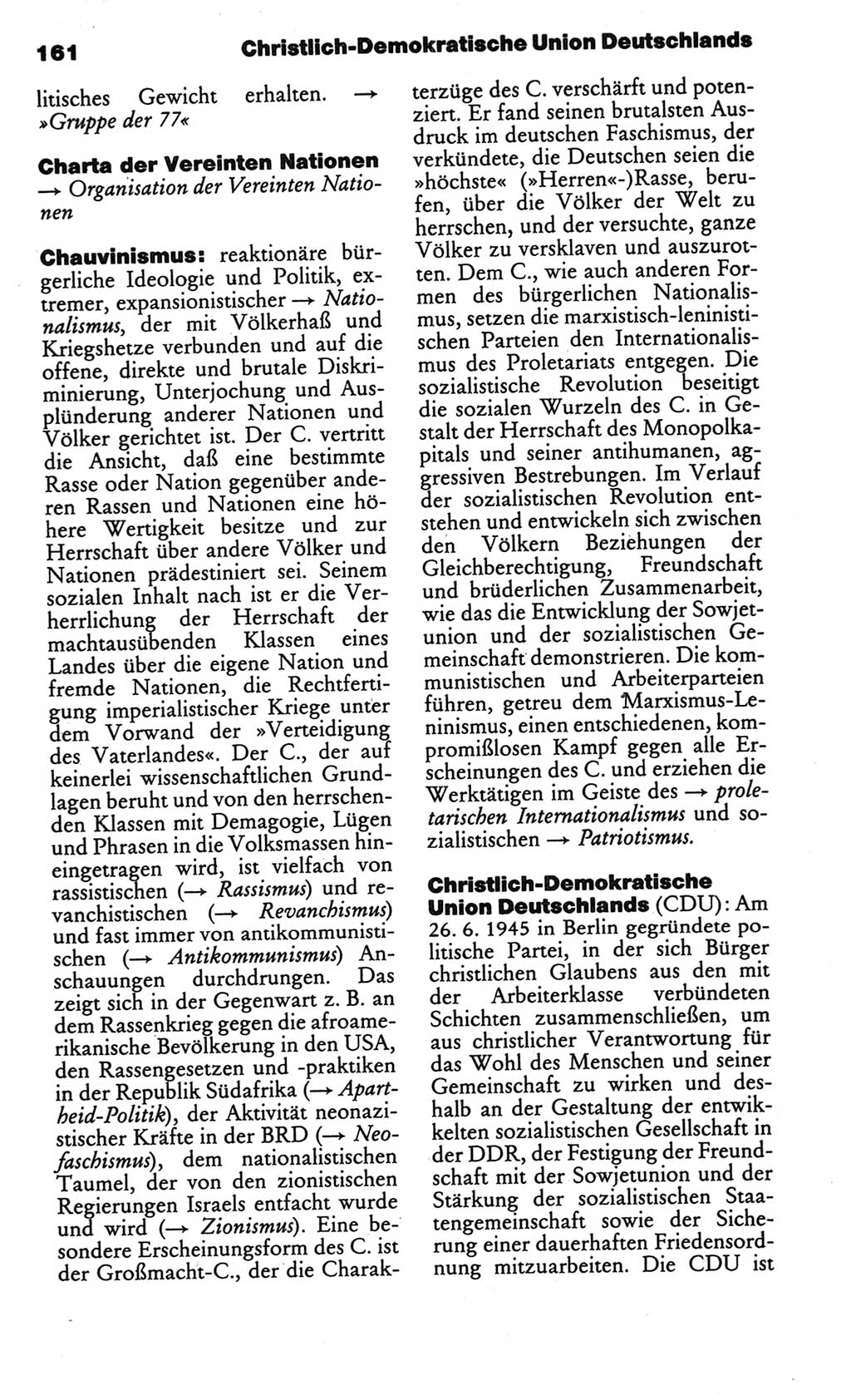Kleines politisches Wörterbuch [Deutsche Demokratische Republik (DDR)] 1986, Seite 161 (Kl. pol. Wb. DDR 1986, S. 161)