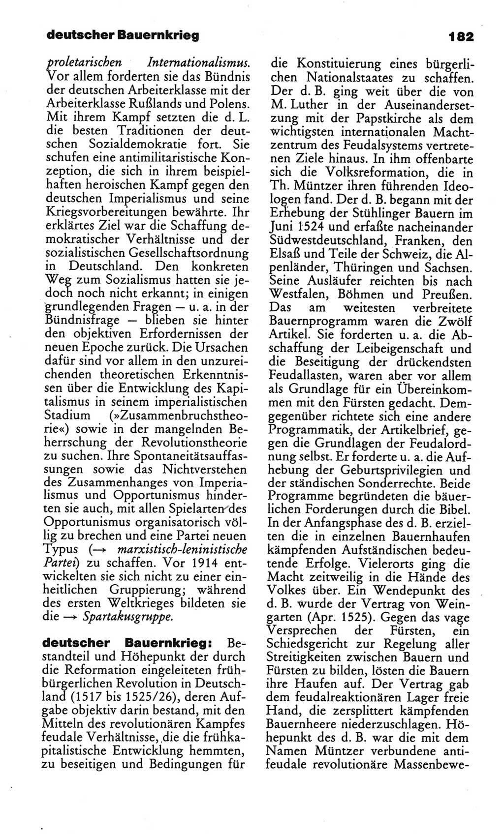 Kleines politisches Wörterbuch [Deutsche Demokratische Republik (DDR)] 1986, Seite 182 (Kl. pol. Wb. DDR 1986, S. 182)