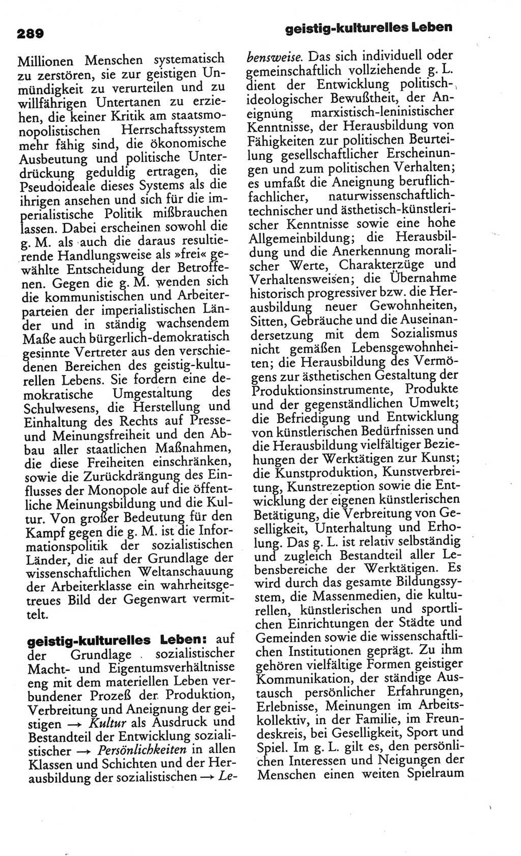 Kleines politisches Wörterbuch [Deutsche Demokratische Republik (DDR)] 1986, Seite 289 (Kl. pol. Wb. DDR 1986, S. 289)