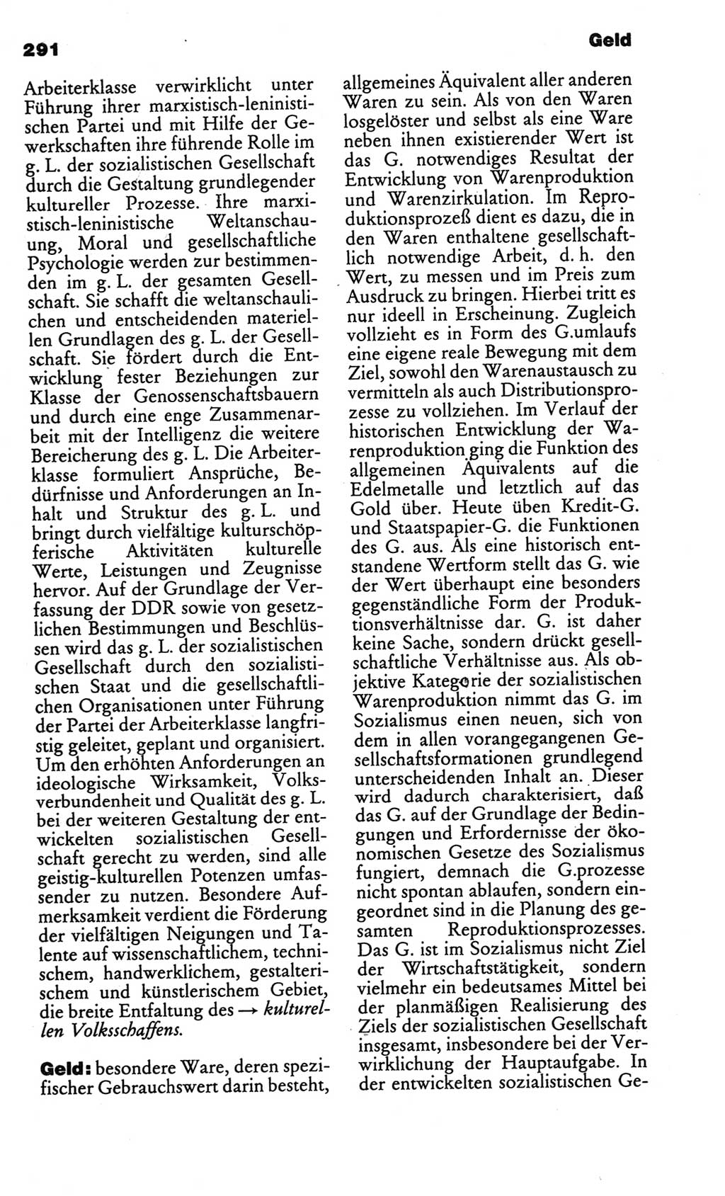 Kleines politisches Wörterbuch [Deutsche Demokratische Republik (DDR)] 1986, Seite 291 (Kl. pol. Wb. DDR 1986, S. 291)