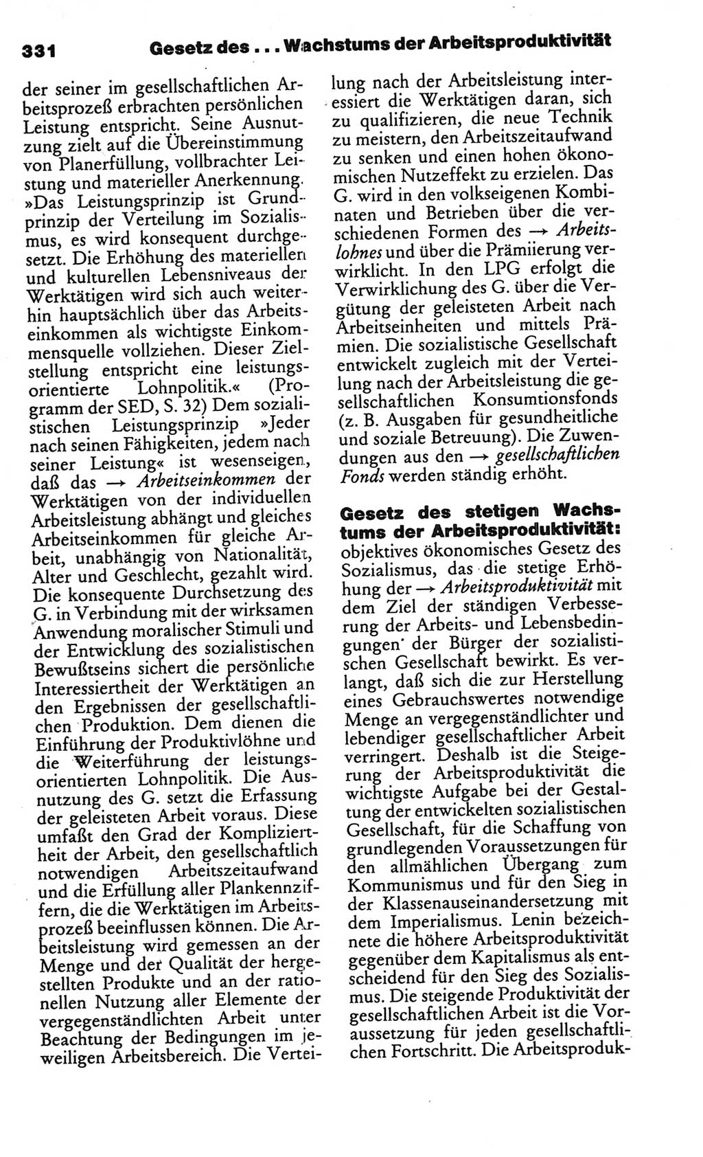 Kleines politisches Wörterbuch [Deutsche Demokratische Republik (DDR)] 1986, Seite 331 (Kl. pol. Wb. DDR 1986, S. 331)