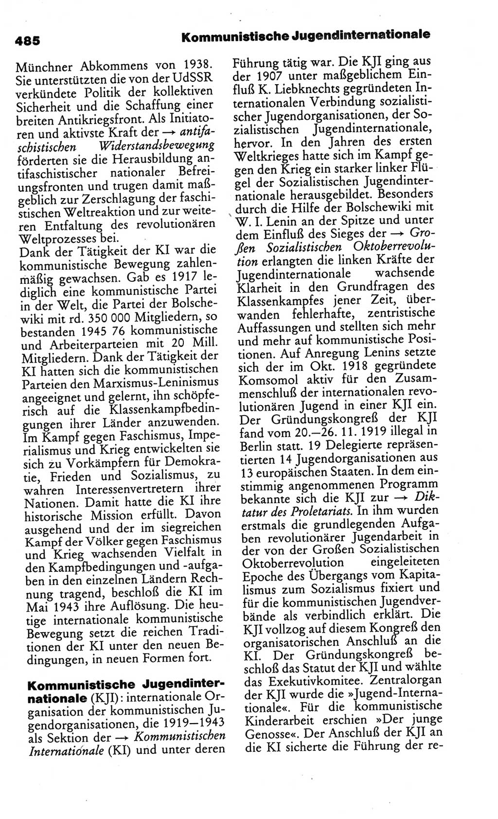 Kleines politisches Wörterbuch [Deutsche Demokratische Republik (DDR)] 1986, Seite 485 (Kl. pol. Wb. DDR 1986, S. 485)