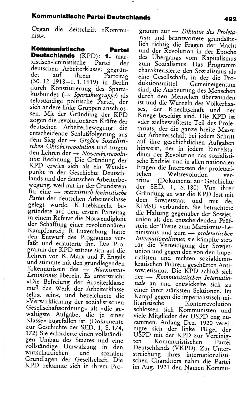 Kleines politisches Wörterbuch [Deutsche Demokratische Republik (DDR)] 1986, Seite 492 (Kl. pol. Wb. DDR 1986, S. 492)