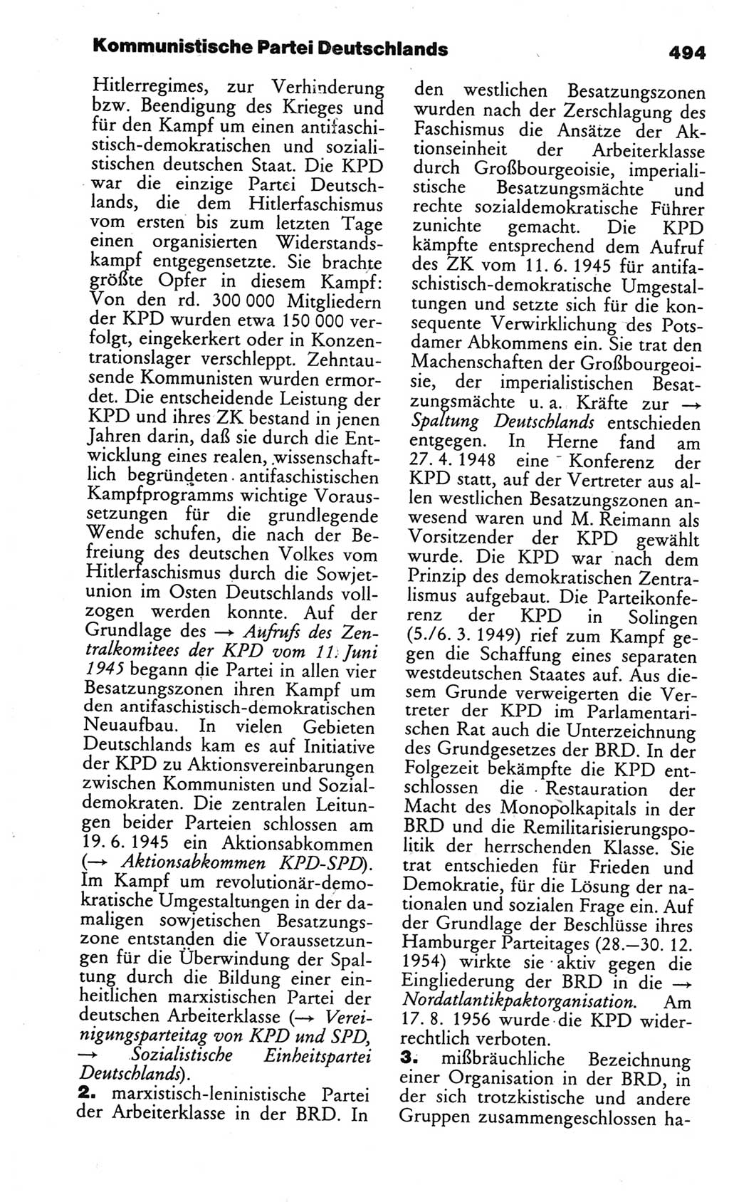 Kleines politisches Wörterbuch [Deutsche Demokratische Republik (DDR)] 1986, Seite 494 (Kl. pol. Wb. DDR 1986, S. 494)