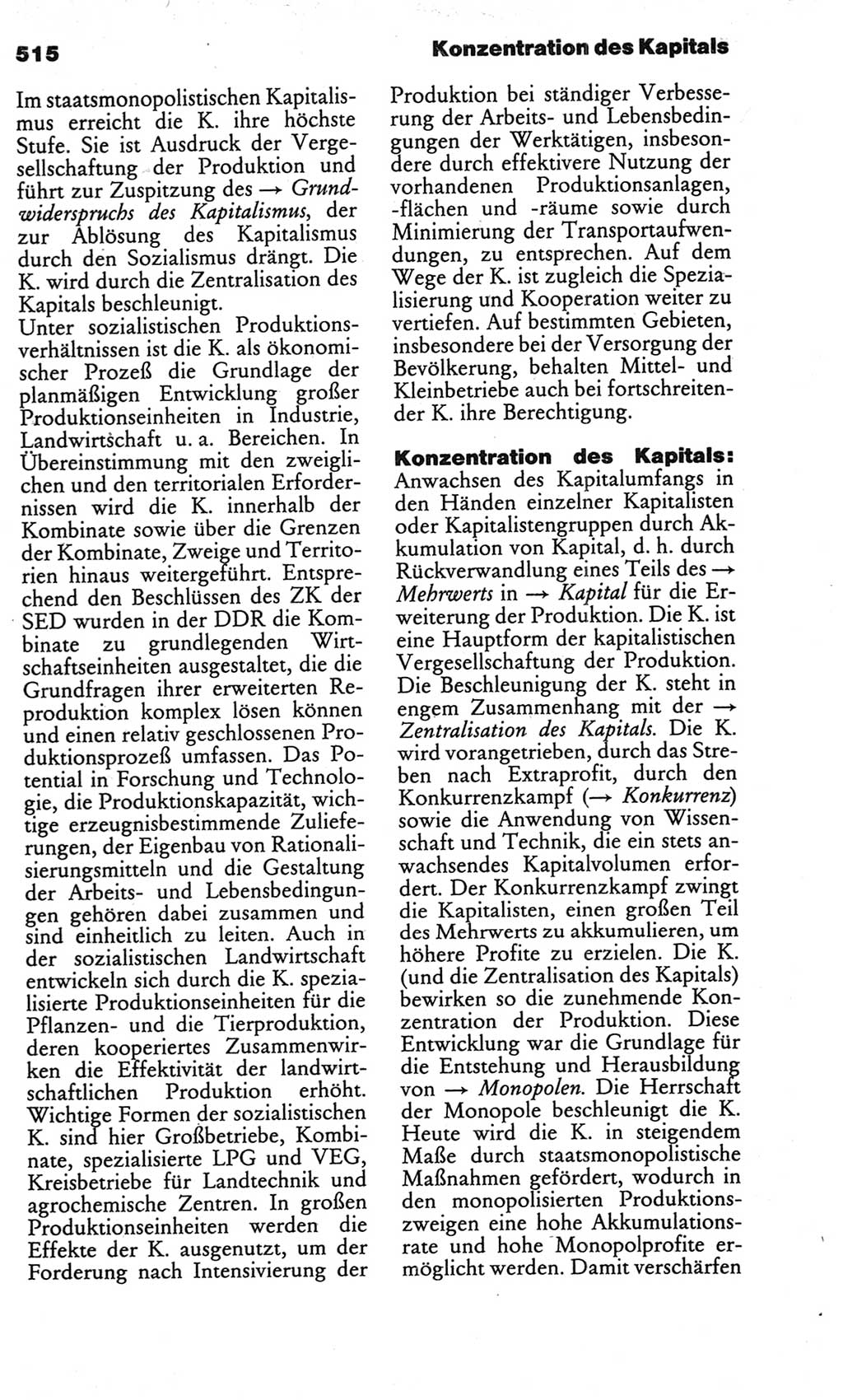 Kleines politisches Wörterbuch [Deutsche Demokratische Republik (DDR)] 1986, Seite 515 (Kl. pol. Wb. DDR 1986, S. 515)
