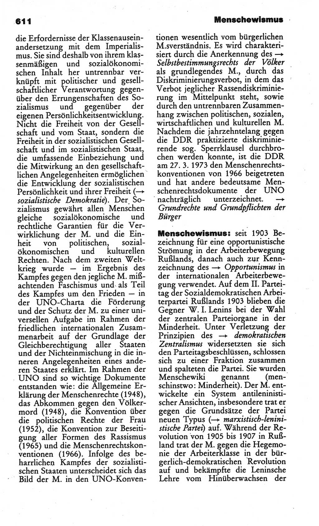 Kleines politisches Wörterbuch [Deutsche Demokratische Republik (DDR)] 1986, Seite 611 (Kl. pol. Wb. DDR 1986, S. 611)