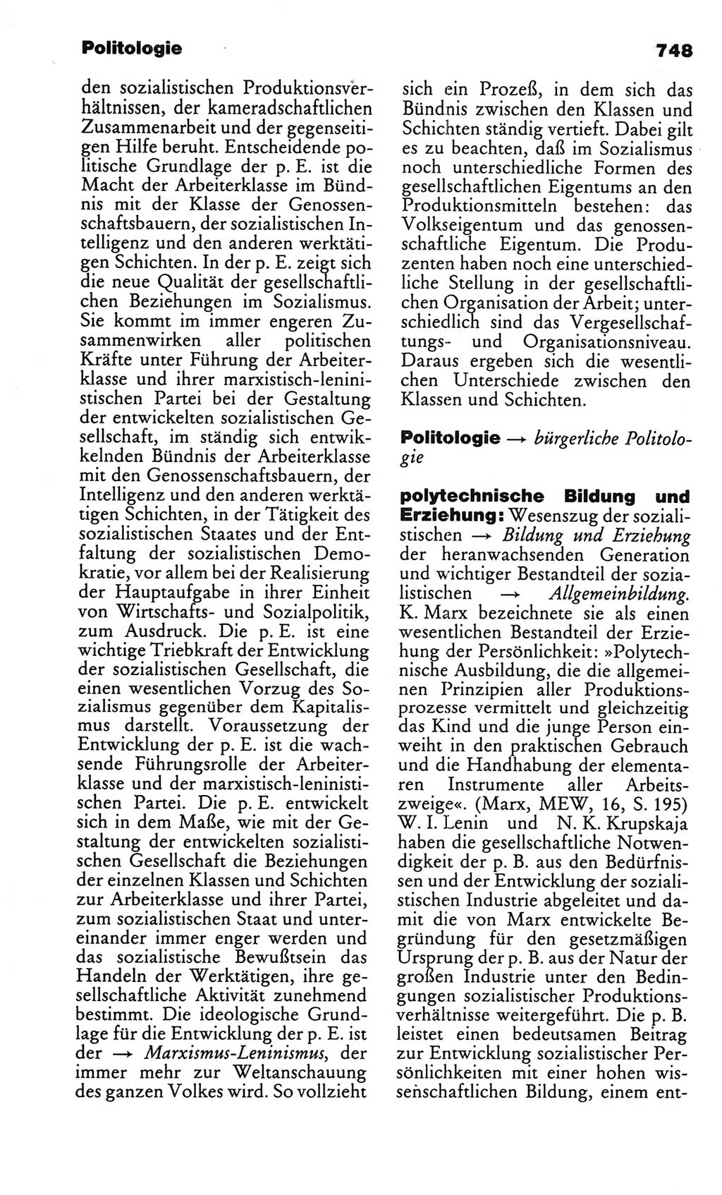 Kleines politisches Wörterbuch [Deutsche Demokratische Republik (DDR)] 1986, Seite 748 (Kl. pol. Wb. DDR 1986, S. 748)