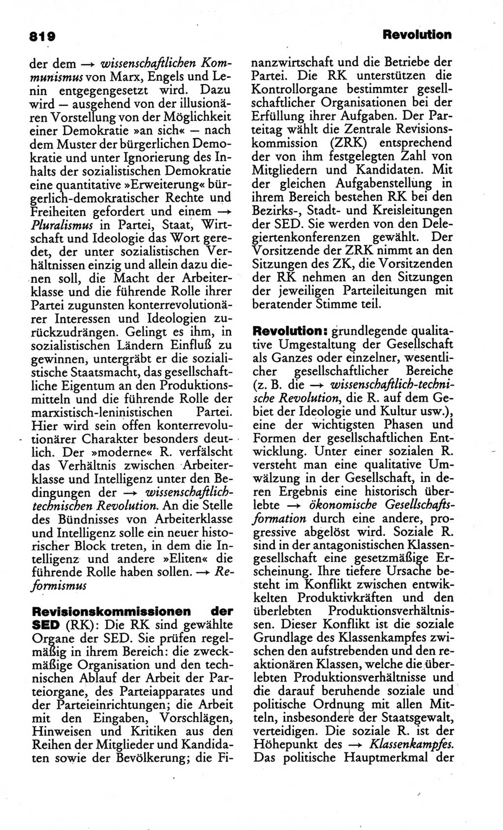 Kleines politisches Wörterbuch [Deutsche Demokratische Republik (DDR)] 1986, Seite 819 (Kl. pol. Wb. DDR 1986, S. 819)