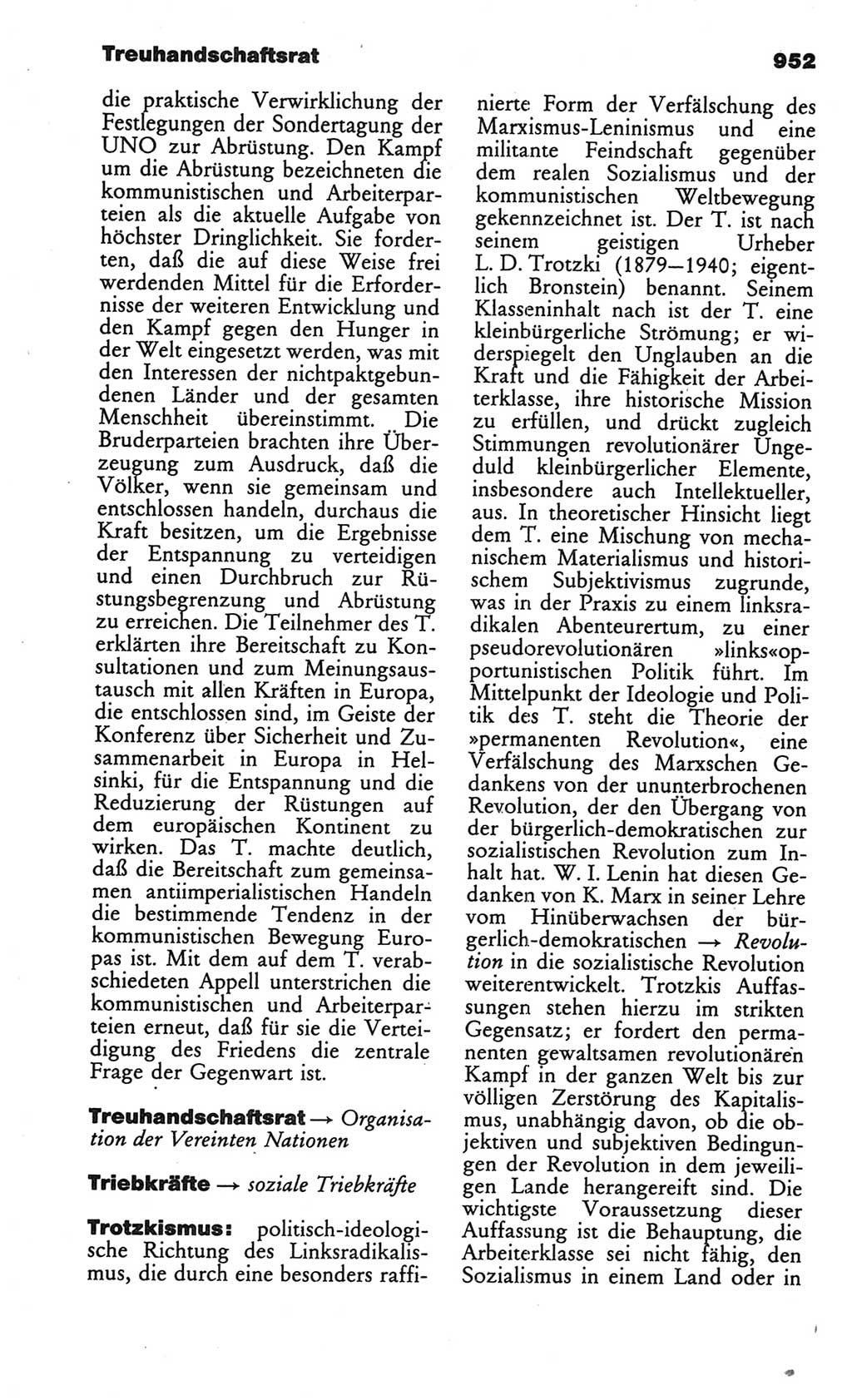 Kleines politisches Wörterbuch [Deutsche Demokratische Republik (DDR)] 1986, Seite 952 (Kl. pol. Wb. DDR 1986, S. 952)