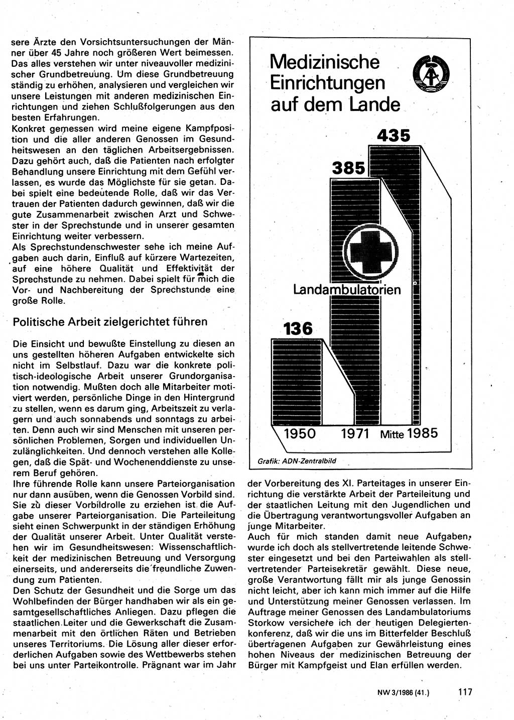 Neuer Weg (NW), Organ des Zentralkomitees (ZK) der SED (Sozialistische Einheitspartei Deutschlands) für Fragen des Parteilebens, 41. Jahrgang [Deutsche Demokratische Republik (DDR)] 1986, Seite 117 (NW ZK SED DDR 1986, S. 117)