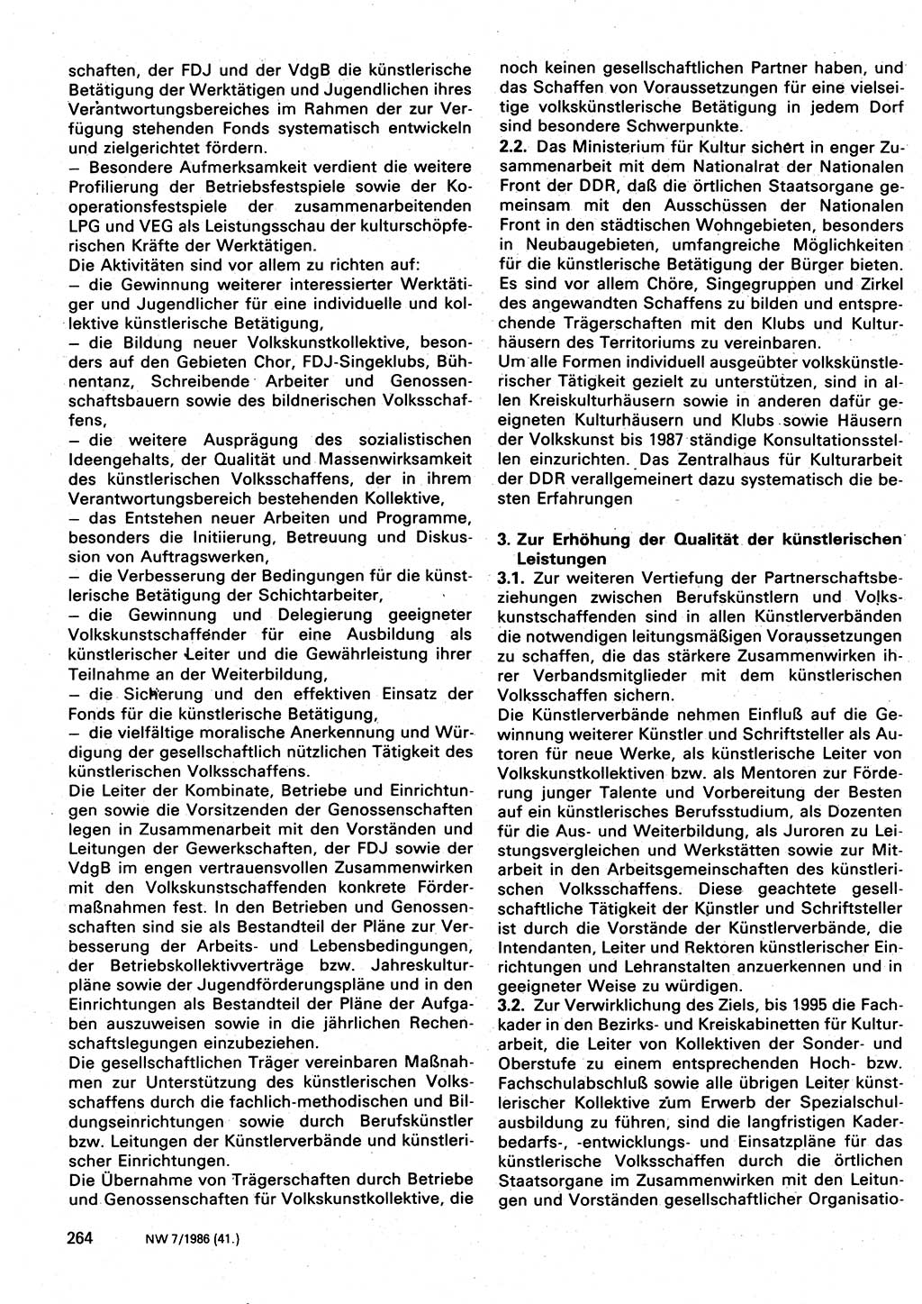 Neuer Weg (NW), Organ des Zentralkomitees (ZK) der SED (Sozialistische Einheitspartei Deutschlands) für Fragen des Parteilebens, 41. Jahrgang [Deutsche Demokratische Republik (DDR)] 1986, Seite 264 (NW ZK SED DDR 1986, S. 264)