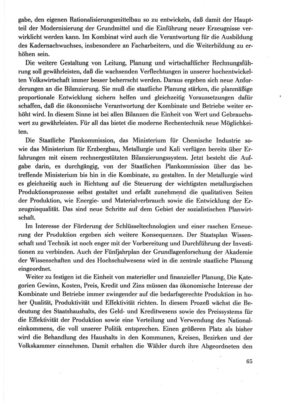 Protokoll der Verhandlungen des Ⅺ. Parteitages der Sozialistischen Einheitspartei Deutschlands (SED) [Deutsche Demokratische Republik (DDR)] 1986, Seite 65