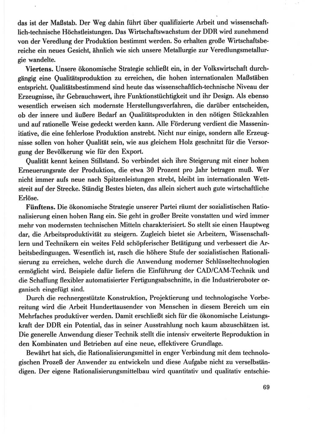 Protokoll der Verhandlungen des Ⅺ. Parteitages der Sozialistischen Einheitspartei Deutschlands (SED) [Deutsche Demokratische Republik (DDR)] 1986, Seite 69