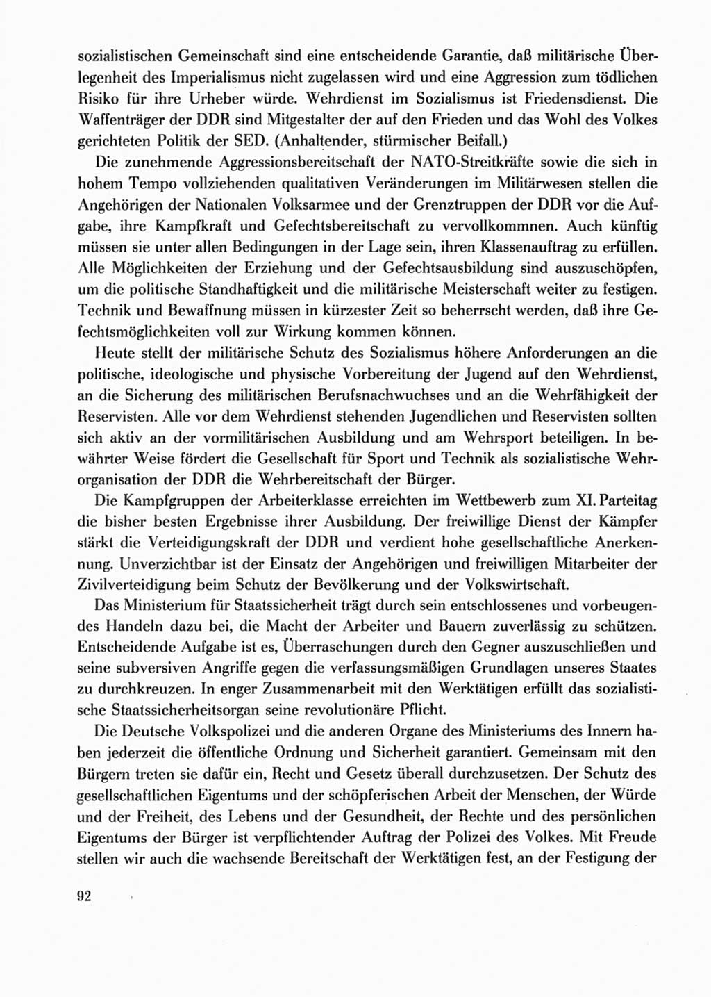 Protokoll der Verhandlungen des Ⅺ. Parteitages der Sozialistischen Einheitspartei Deutschlands (SED) [Deutsche Demokratische Republik (DDR)] 1986, Seite 92