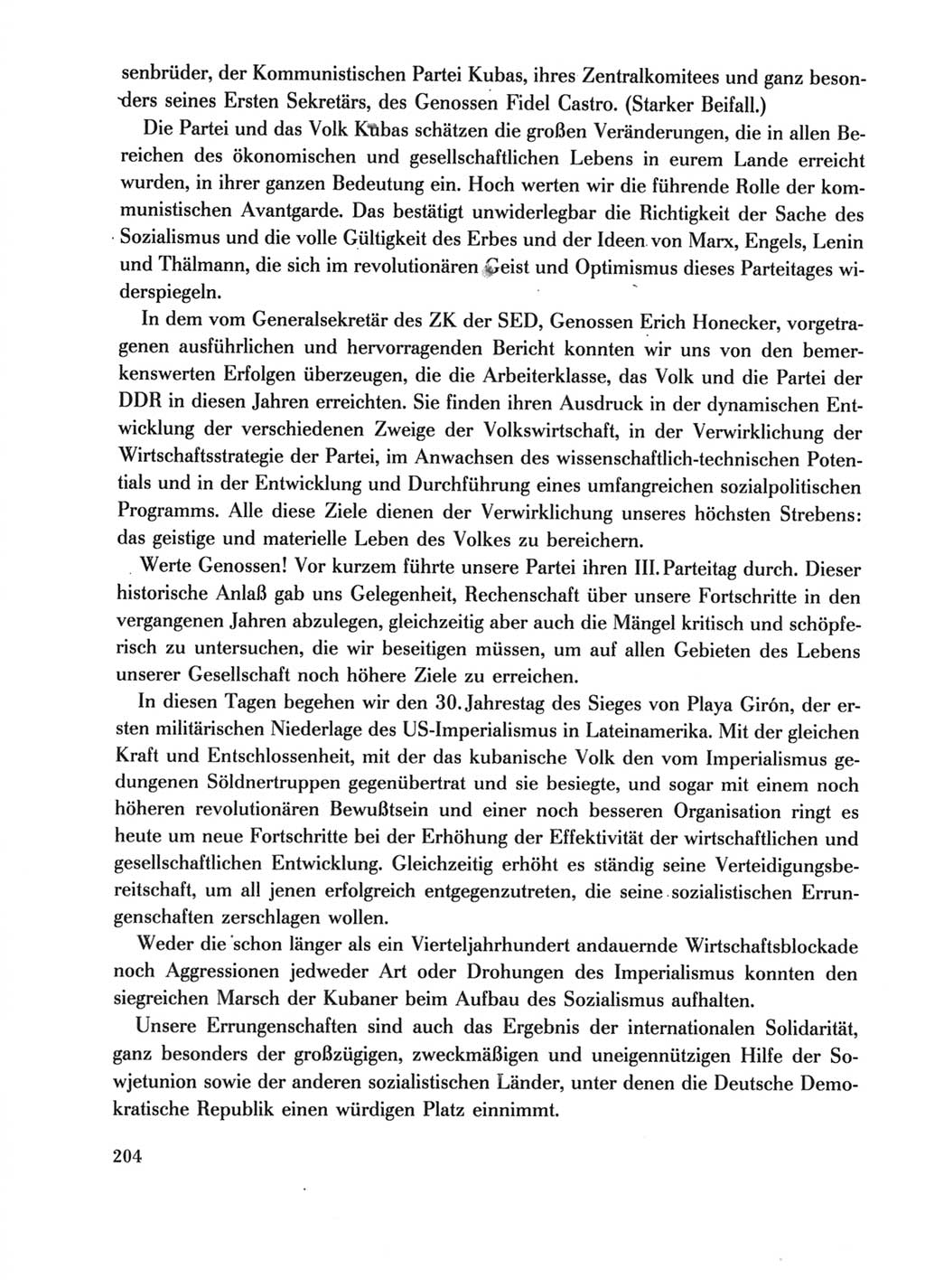 Protokoll der Verhandlungen des Ⅺ. Parteitages der Sozialistischen Einheitspartei Deutschlands (SED) [Deutsche Demokratische Republik (DDR)] 1986, Seite 204