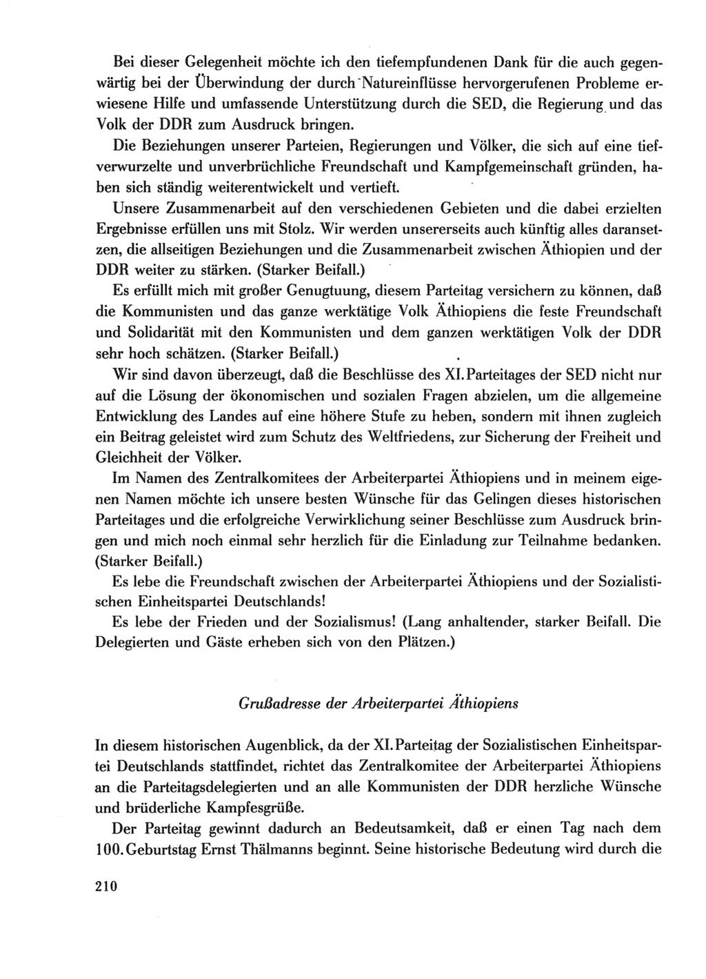 Protokoll der Verhandlungen des Ⅺ. Parteitages der Sozialistischen Einheitspartei Deutschlands (SED) [Deutsche Demokratische Republik (DDR)] 1986, Seite 210