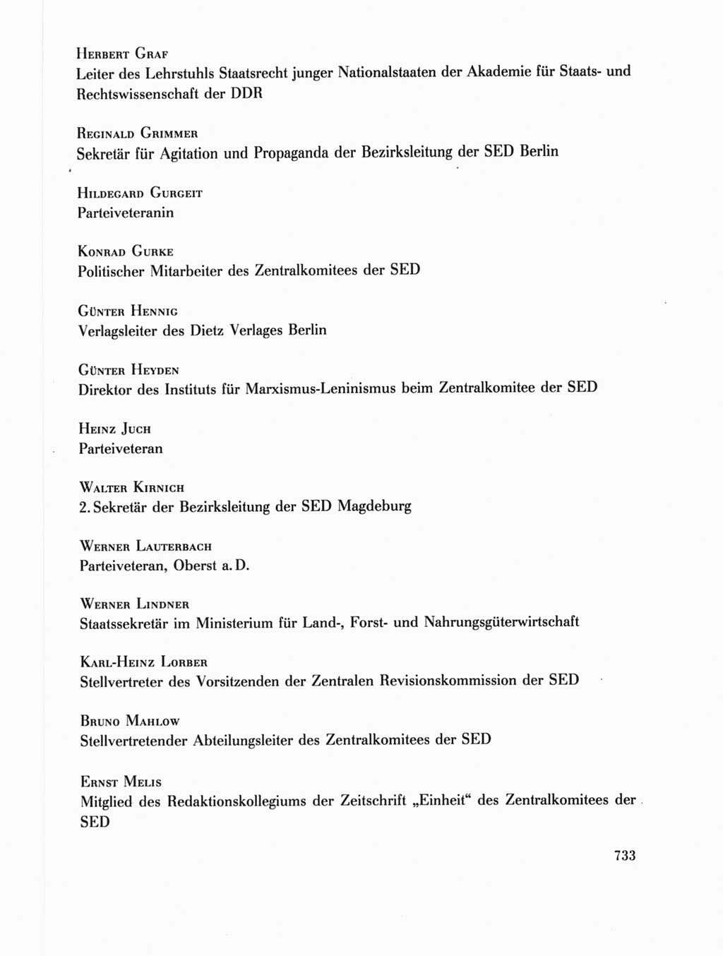 Protokoll der Verhandlungen des Ⅺ. Parteitages der Sozialistischen Einheitspartei Deutschlands (SED) [Deutsche Demokratische Republik (DDR)] 1986, Seite 733
