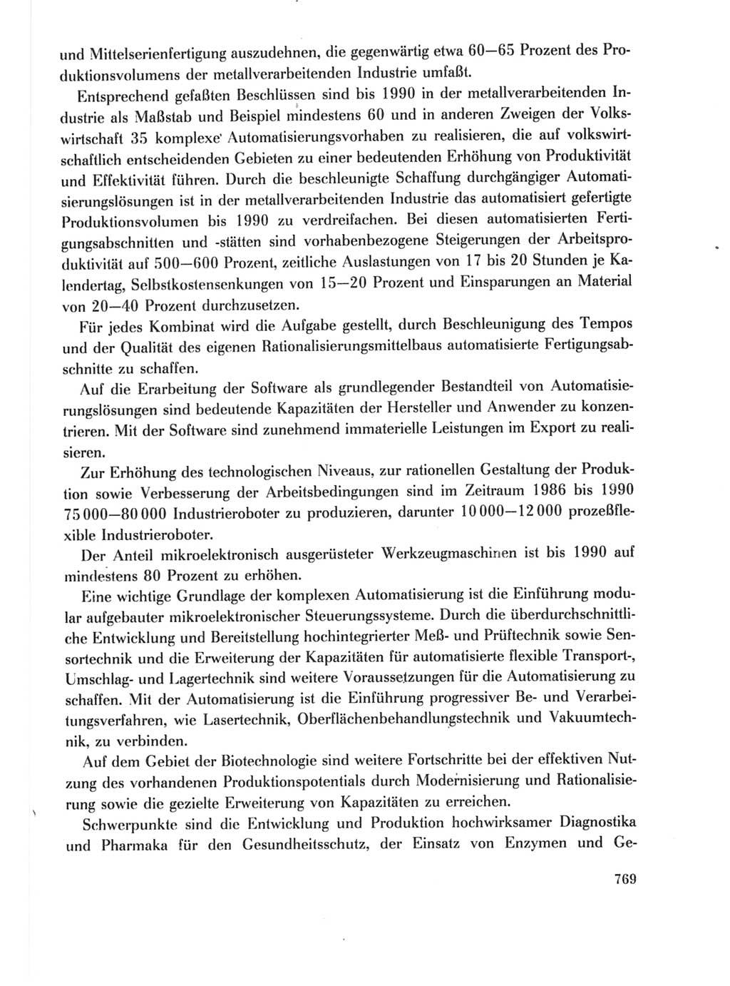 Protokoll der Verhandlungen des Ⅺ. Parteitages der Sozialistischen Einheitspartei Deutschlands (SED) [Deutsche Demokratische Republik (DDR)] 1986, Seite 769