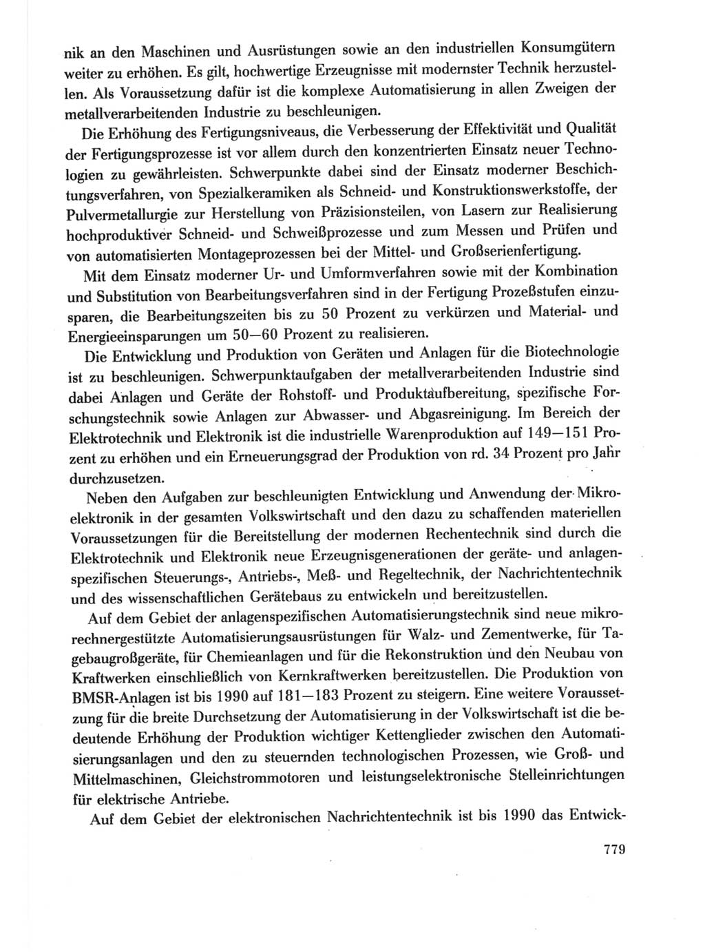 Protokoll der Verhandlungen des Ⅺ. Parteitages der Sozialistischen Einheitspartei Deutschlands (SED) [Deutsche Demokratische Republik (DDR)] 1986, Seite 779